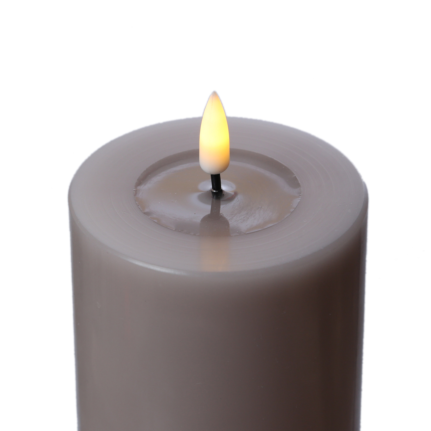 LED Stumpenkerze MIA - Echtwachs - realistische 3D Flamme - H: 10cm - D: 5cm - altrosa