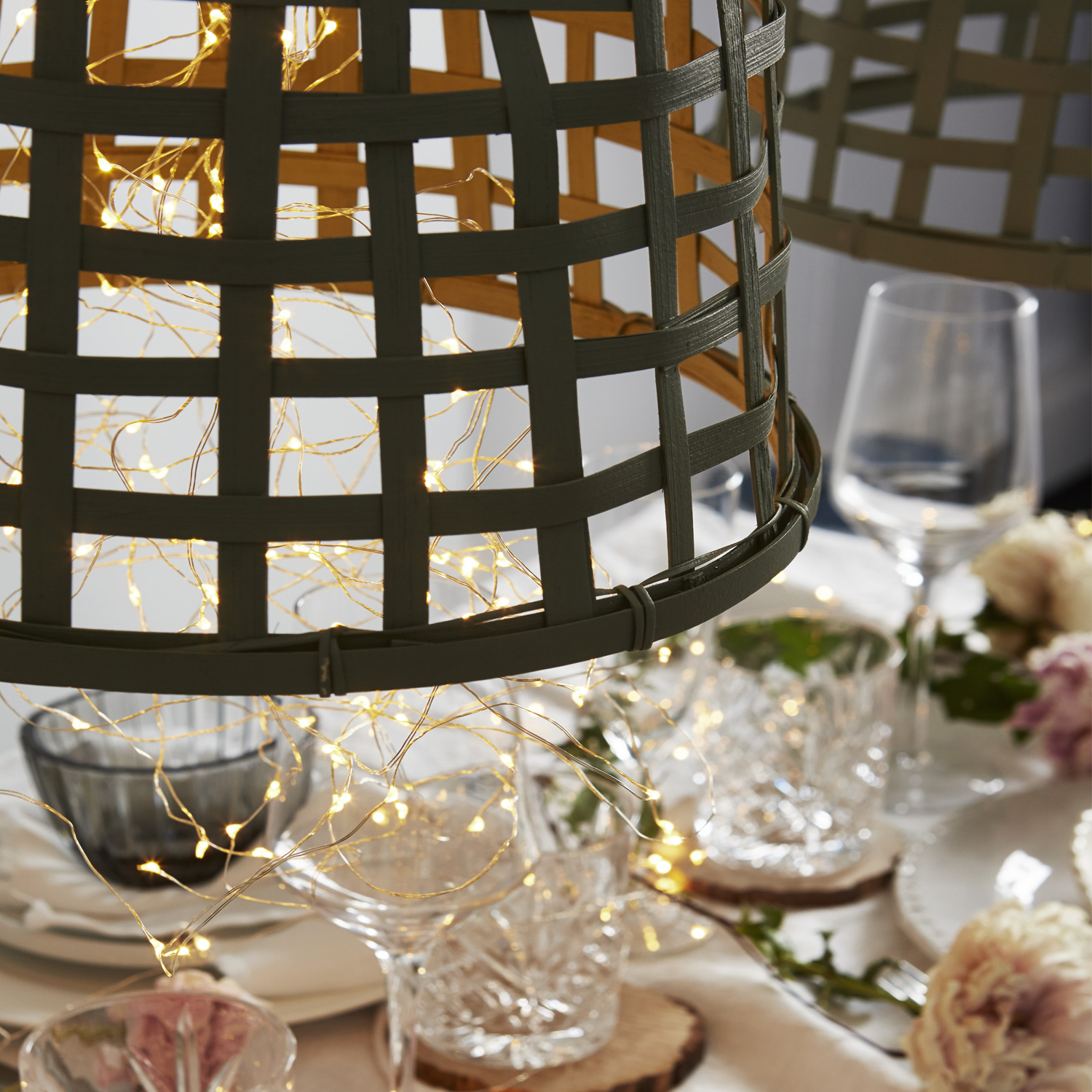 LED Drahtlichterkette Lichtbündel 5 Stränge Drähte Deko Timer Batterie für Innen LED Drahtlichterkette Lichtbündel 5 Stränge Drähte Deko Timer Batterie für Innen