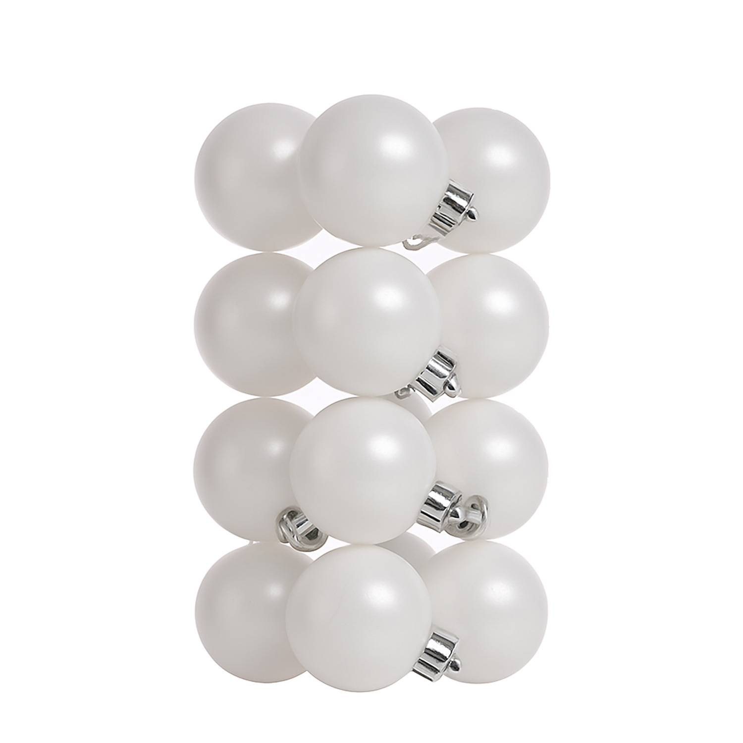 Christbaumkugeln - Weihnachtsbaumkugeln - bruchfest - D 4cm - glänzend/matt - weiß - 16er Set