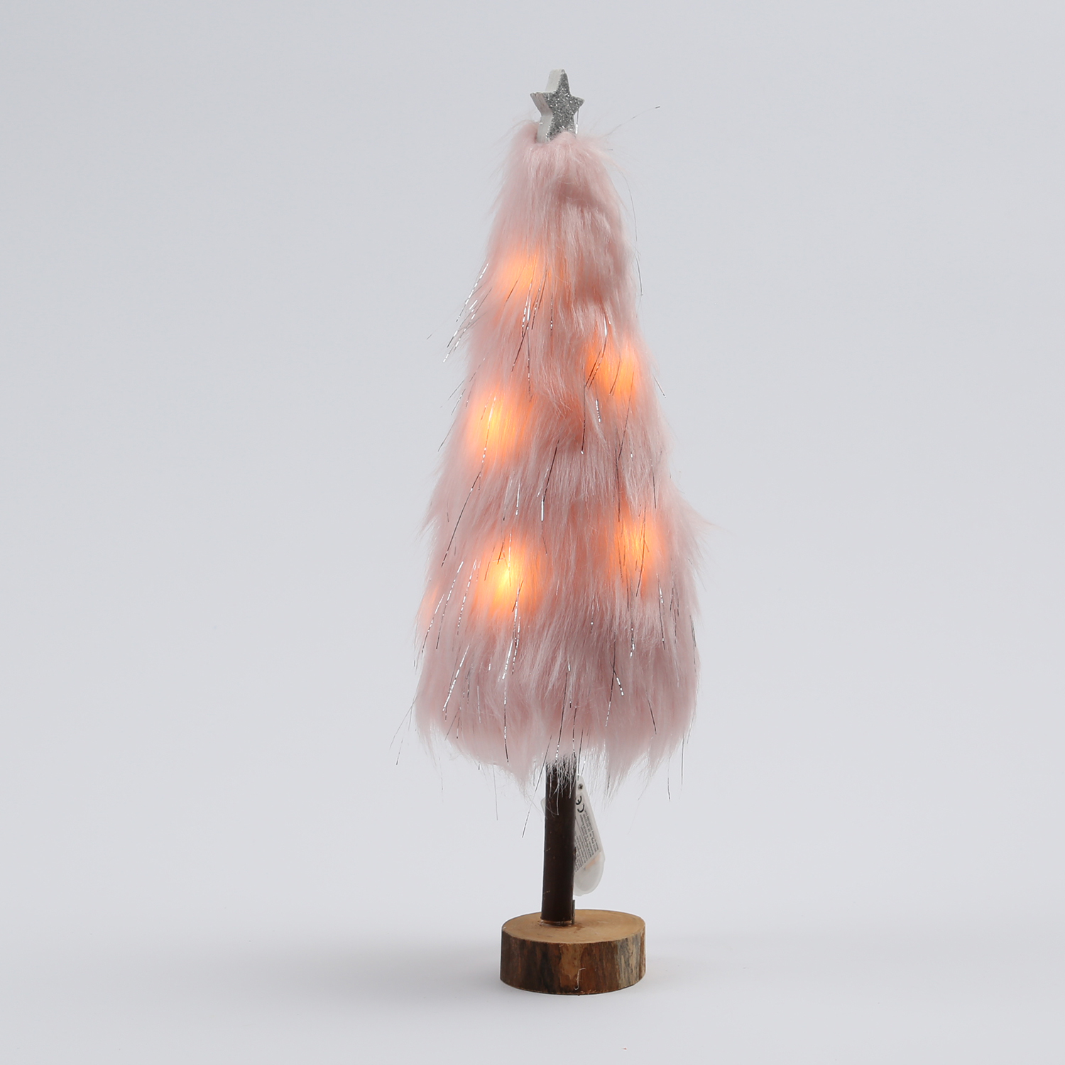 LED Dekobaum PLÜSCH - Holz - Plüschfell - warmweiße LED - Sternspitze - H: 36,5cm - Batterie - rosa LED Dekobaum PLÜSCH - Holz - Plüschfell - warmweiße LED - Sternspitze - H: 36,5cm - Batterie - rosa