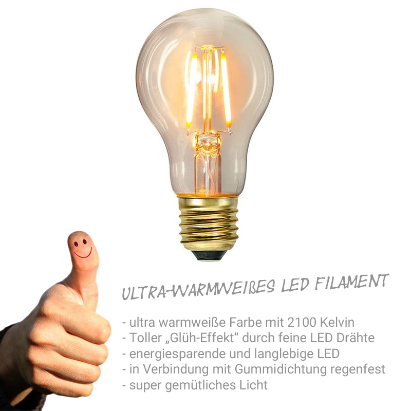 Illu-/Partylichterkette 20m - Außenlichterkette grün - 20 dimmbare LED Glühbirnen