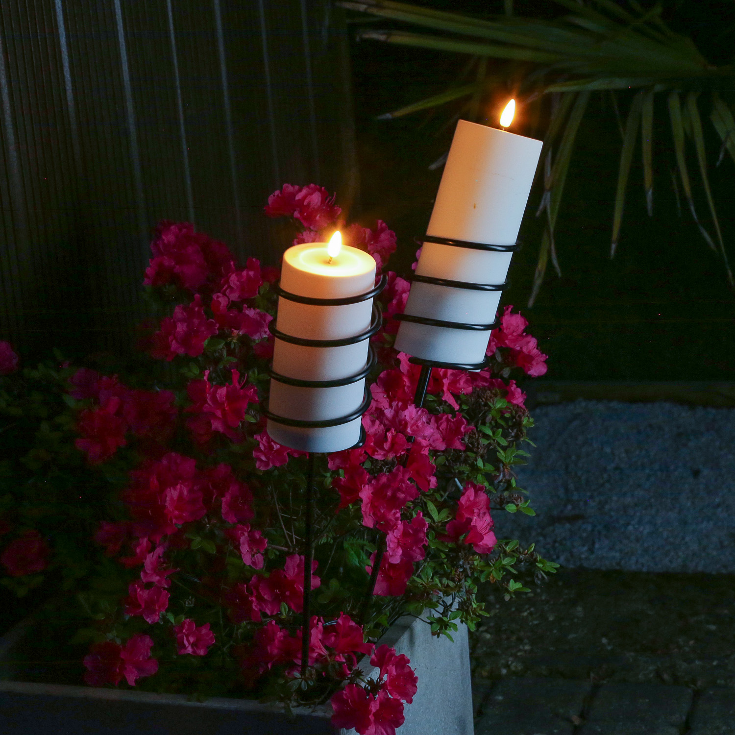 Outdoor Kerzenhalter mit Erdspieß -  für Outdoor LED Kerzen - H: 100cm - 2er Set Outdoor Kerzenhalter mit Erdspieß -  für Outdoor LED Kerzen - H: 100cm - 2er Set