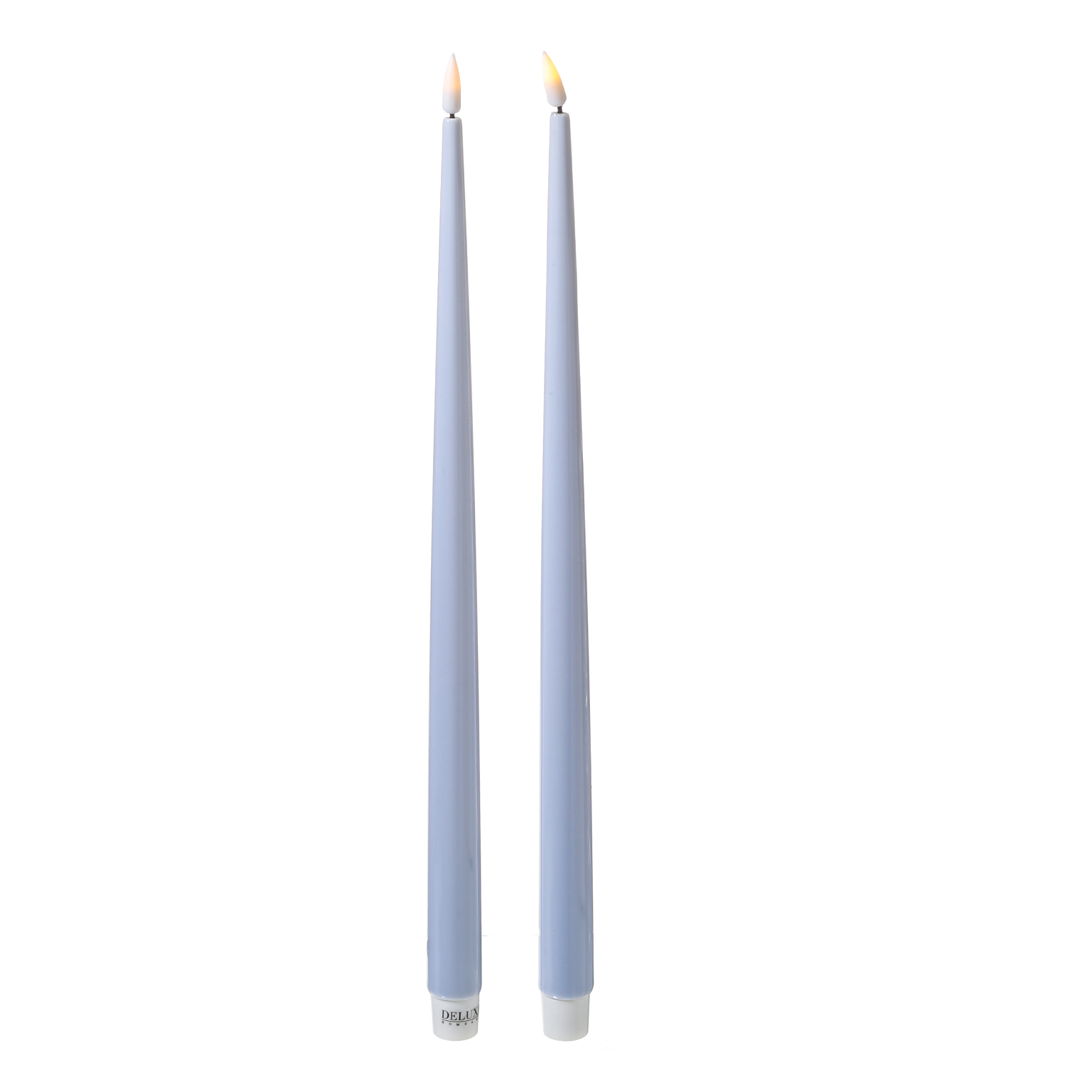 LED Stabkerzen ELLA - Echtwachs - realistische 3D Flamme - H: 38cm - hellblau - 2 Stück LED Stabkerzen ELLA - Echtwachs - realistische 3D Flamme - H: 38cm - hellblau - 2 Stück