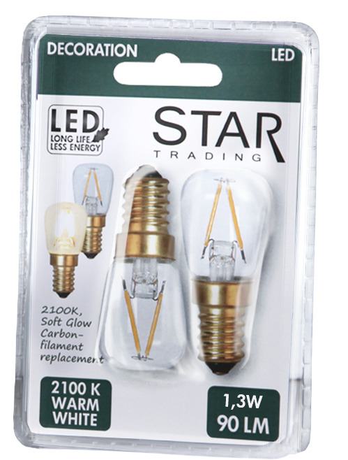 LED Leuchtmittel GLOW 2er Pack - E14 - 1,3W - warmweiss 2100K - 90lm - dimmbar LED Leuchtmittel GLOW 2er Pack - E14 - 1,3W - warmweiss 2100K - 90lm - dimmbar