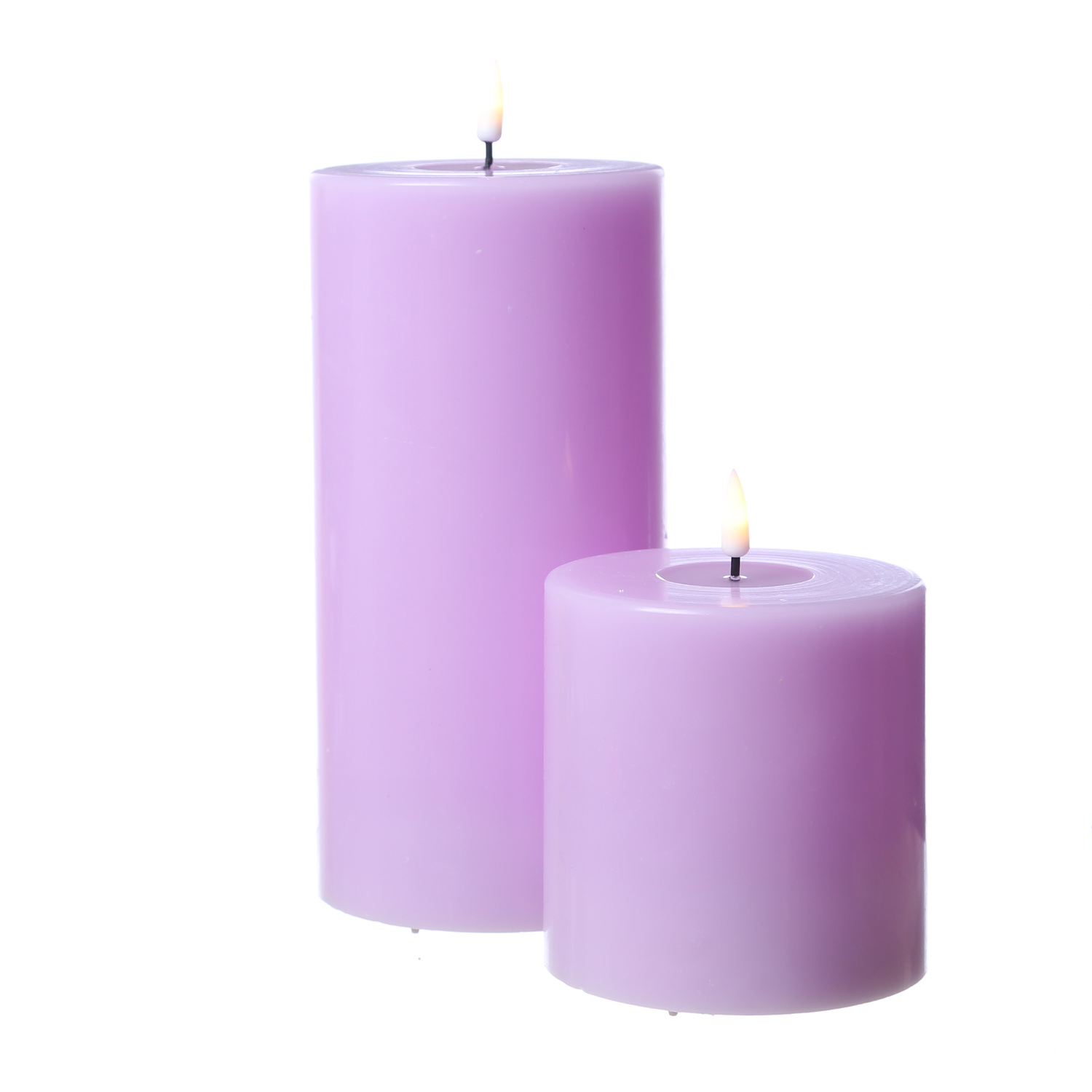 LED Stumpenkerze MIA - Echtwachs - realistische 3D Flamme - H: 20cm - D: 10cm - lavendel LED Stumpenkerze MIA - Echtwachs - realistische 3D Flamme - H: 20cm - D: 10cm - lavendel