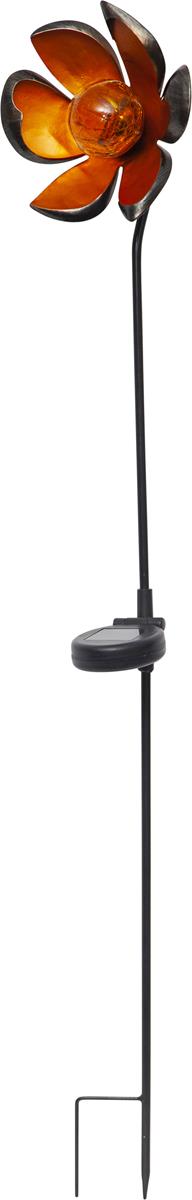 LED Solarstab "Flora"- schwarz - amber LED - Glaskugel in Blüte - H: 84cm - Dämmerungssensor LED Solarstab "Flora"- schwarz - amber LED - Glaskugel in Blüte - H: 84cm - Dämmerungssensor