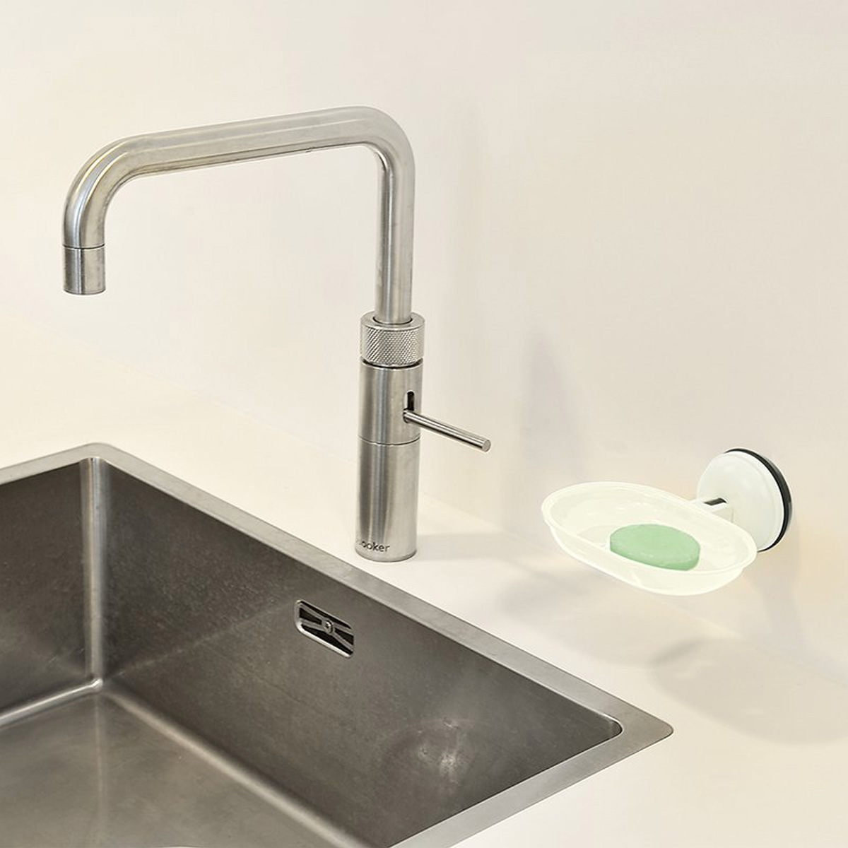 Seifenhalter mit Saugnapf weiß 2kg - Ablage für Seife