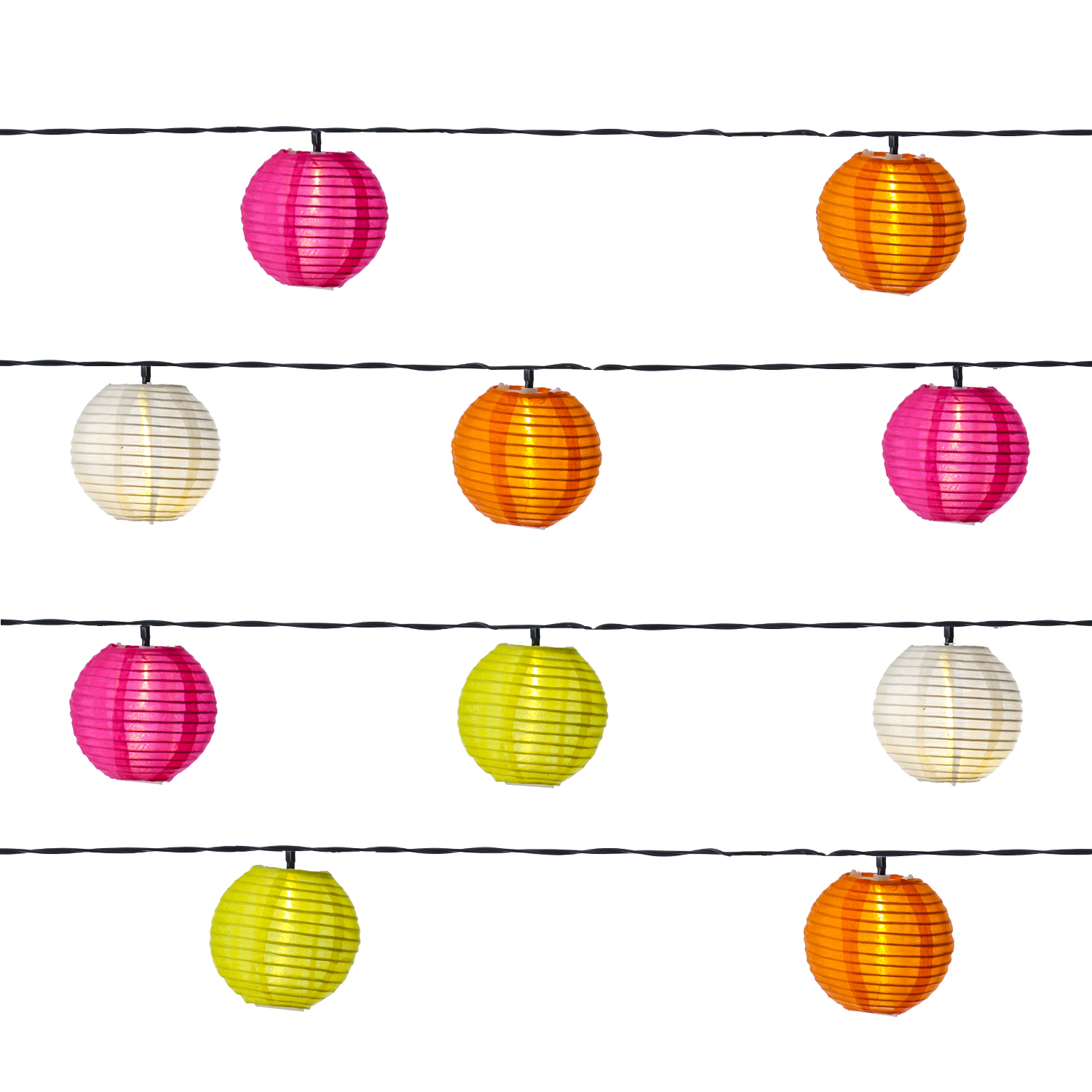 LED Solar Lichterkette LAMPIONS - 10 warmweiße LED - L: 4,5m - 8 Funktionen - Lichtsensor - bunt LED Solar Lichterkette LAMPIONS - 10 warmweiße LED - L: 4,5m - 8 Funktionen - Lichtsensor - bunt