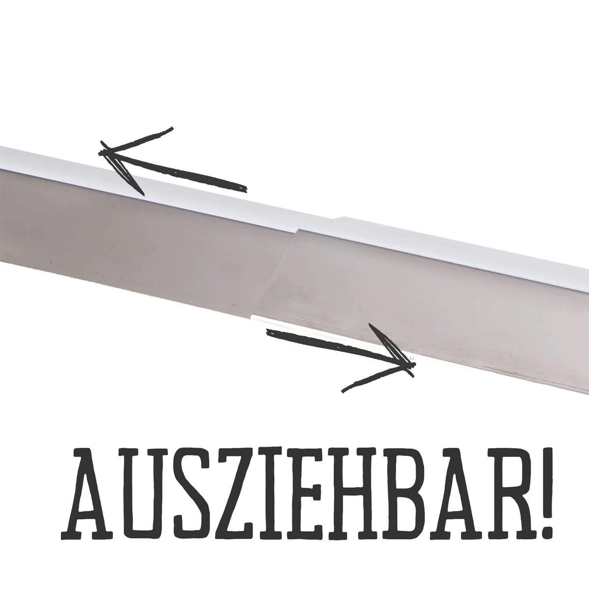 Edelstahl Flammblech schmal, variabel 35-59 cm/13,5 cm - Universal Flammabdeckung