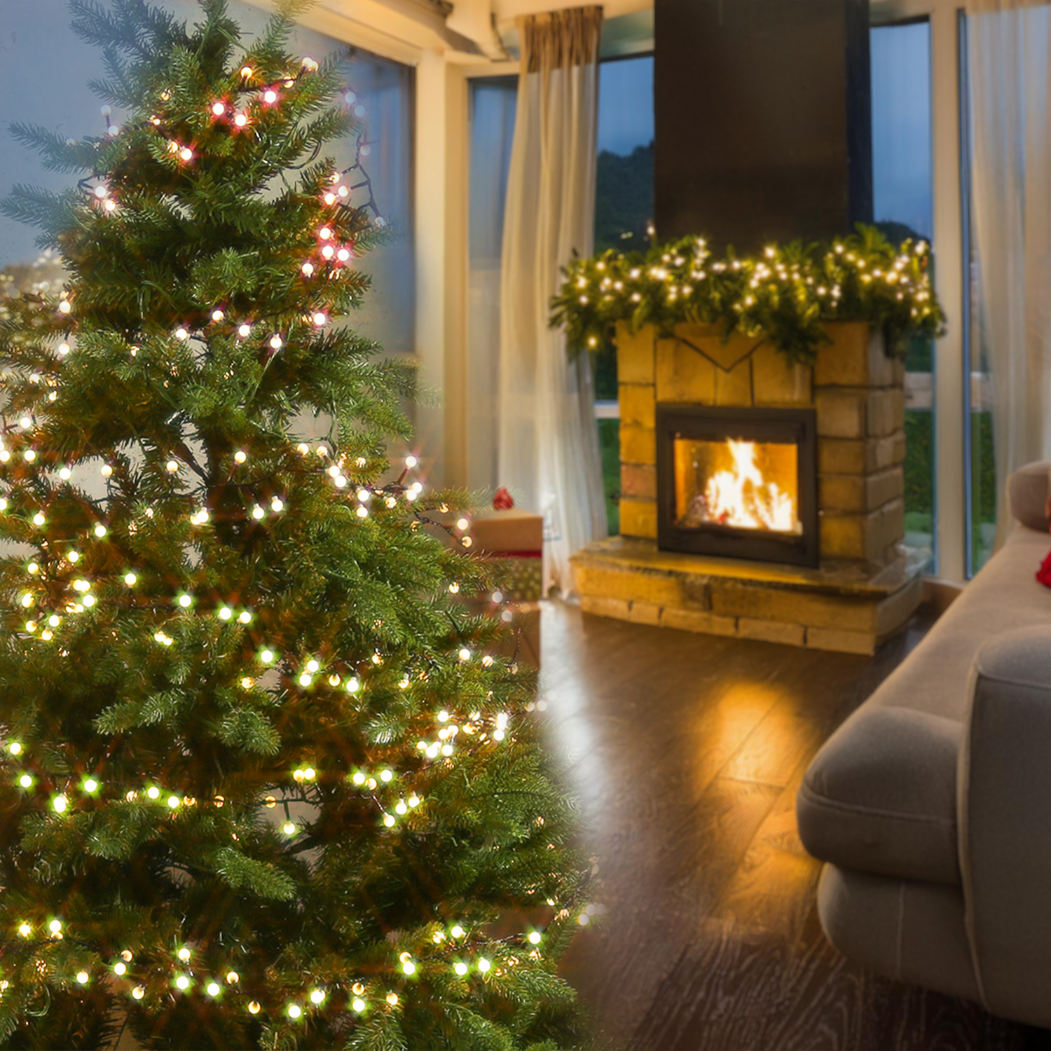 LED Lichterkette BERRY TWINKLE - 500 warmweiße opale Kugeln - 8 Funktionen - L: 11m - für Außen LED Lichterkette BERRY TWINKLE - 500 warmweiße opale Kugeln - 8 Funktionen - L: 11m - für Außen