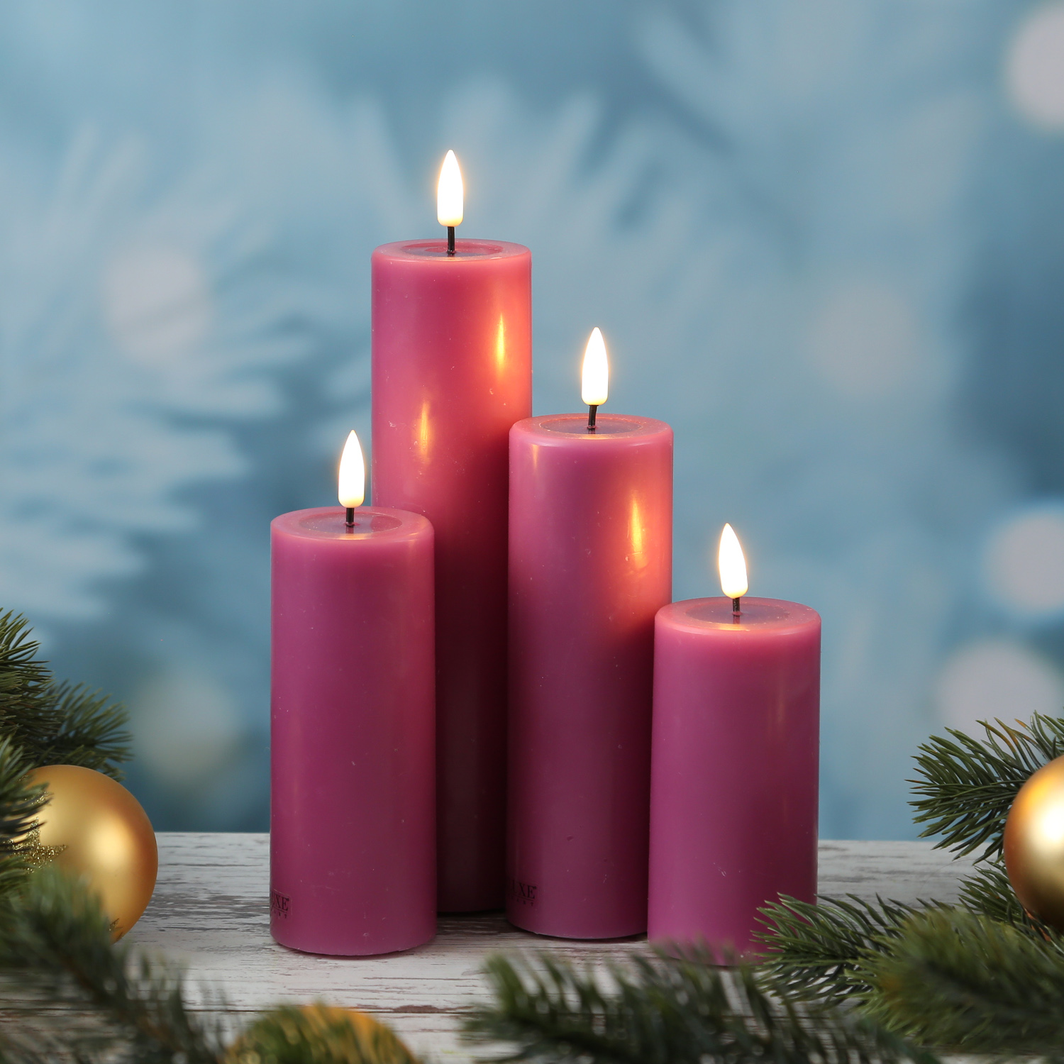 LED Stumpenkerze MIA - Echtwachs - realistische 3D Flamme - H: 15cm - D: 5cm - malve LED Stumpenkerze MIA - Echtwachs - realistische 3D Flamme - H: 15cm - D: 5cm - malve