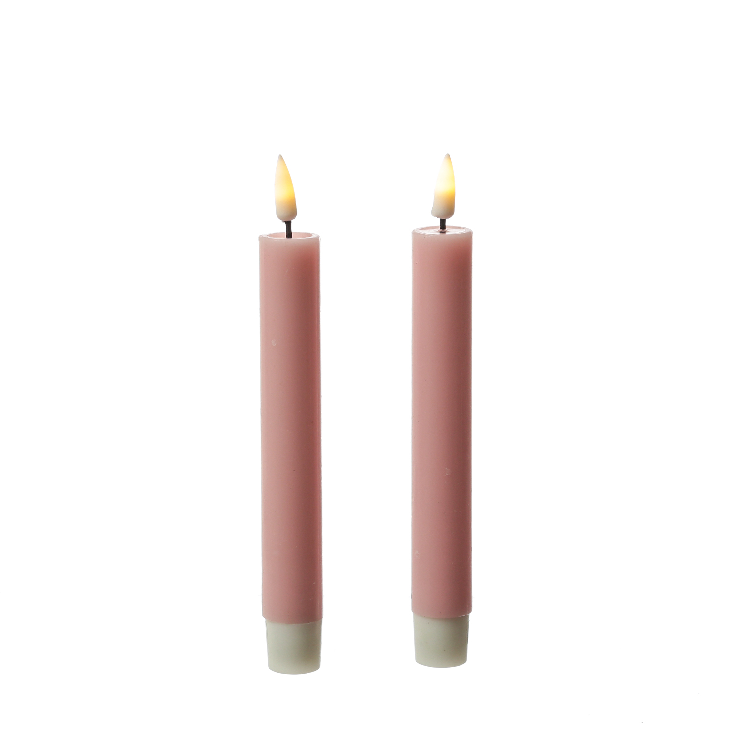 LED Stabkerzen MIA - Echtwachs - realistische 3D Flamme - H: 15cm - Batteriebetrieb - rosa - 2 Stk LED Stabkerzen MIA - Echtwachs - realistische 3D Flamme - H: 15cm - Batteriebetrieb - rosa - 2 Stk