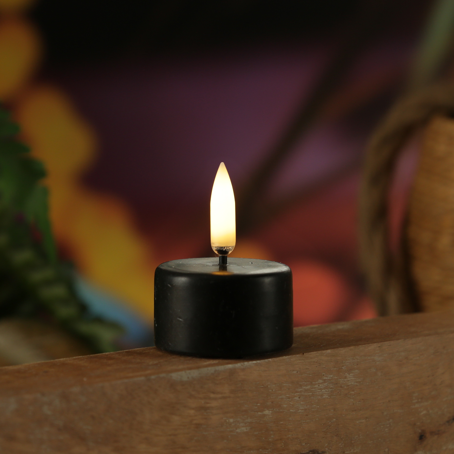 LED Teelicht THEA - realistische 3D Flamme - D: 4cm - Timer - Batteriebetrieb - schwarz LED Teelicht THEA - realistische 3D Flamme - D: 4cm - Timer - Batteriebetrieb - schwarz