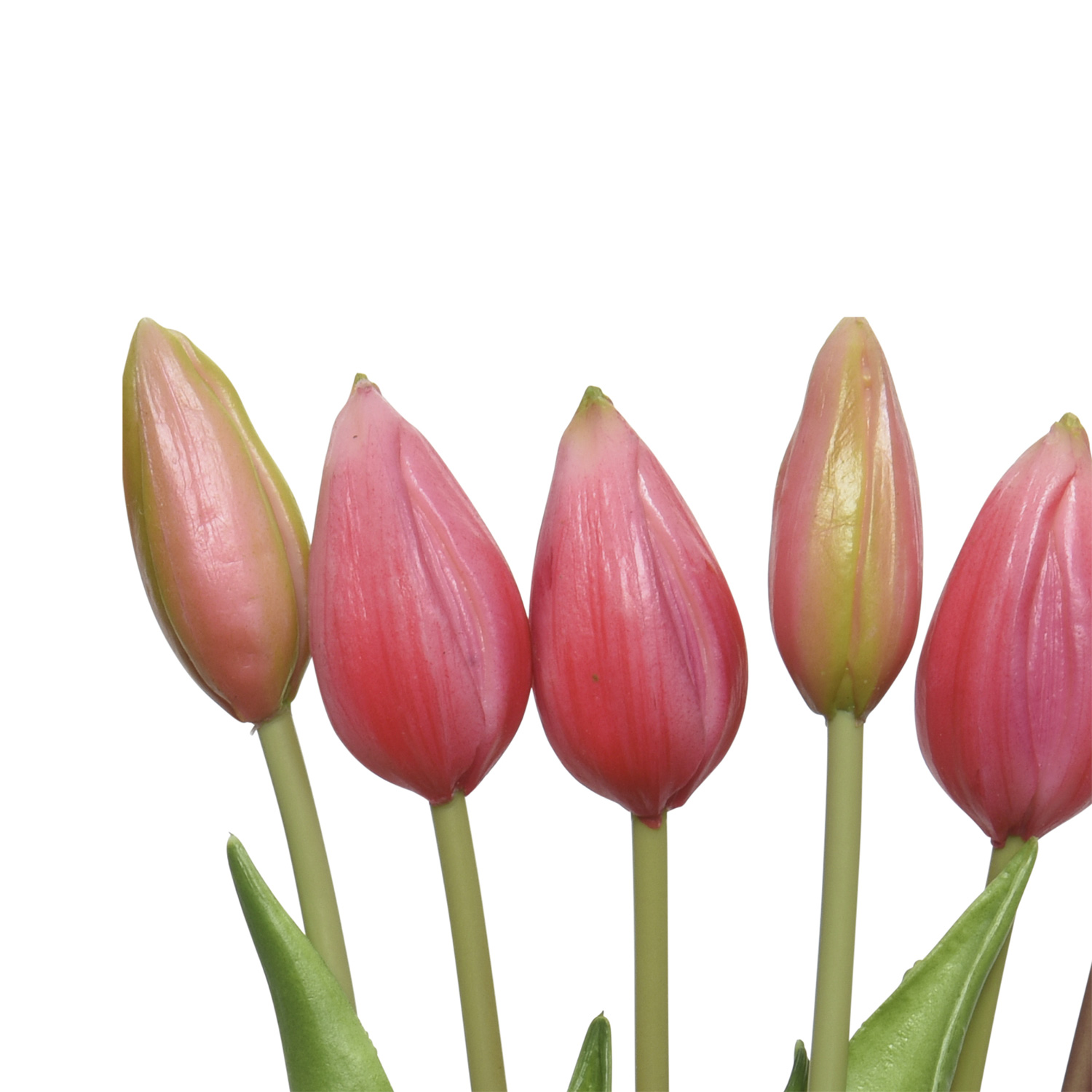 Tulpenbund mit 6 Blüten - Kunstblumen - H: 40cm - rosa Tulpenbund mit 6 Blüten - Kunstblumen - H: 40cm - rosa