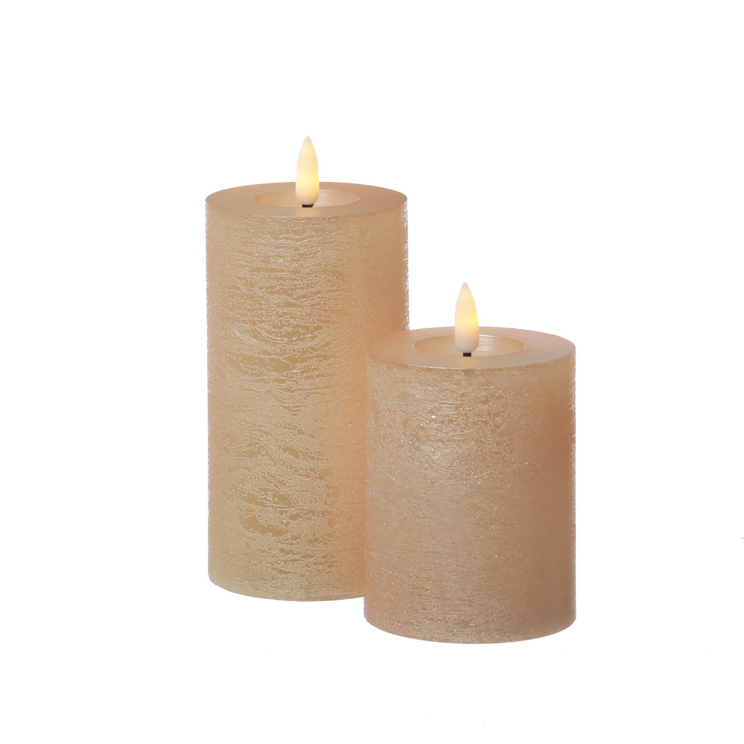 LED Kerze LINA - Rustik-Optik - Echtwachs - 3D Flamme - H: 15cm - D: 7cm - Batterie - Timer - rosa LED Kerze LINA - Rustik-Optik - Echtwachs - 3D Flamme - H: 15cm - D: 7cm - Batterie - Timer - rosa