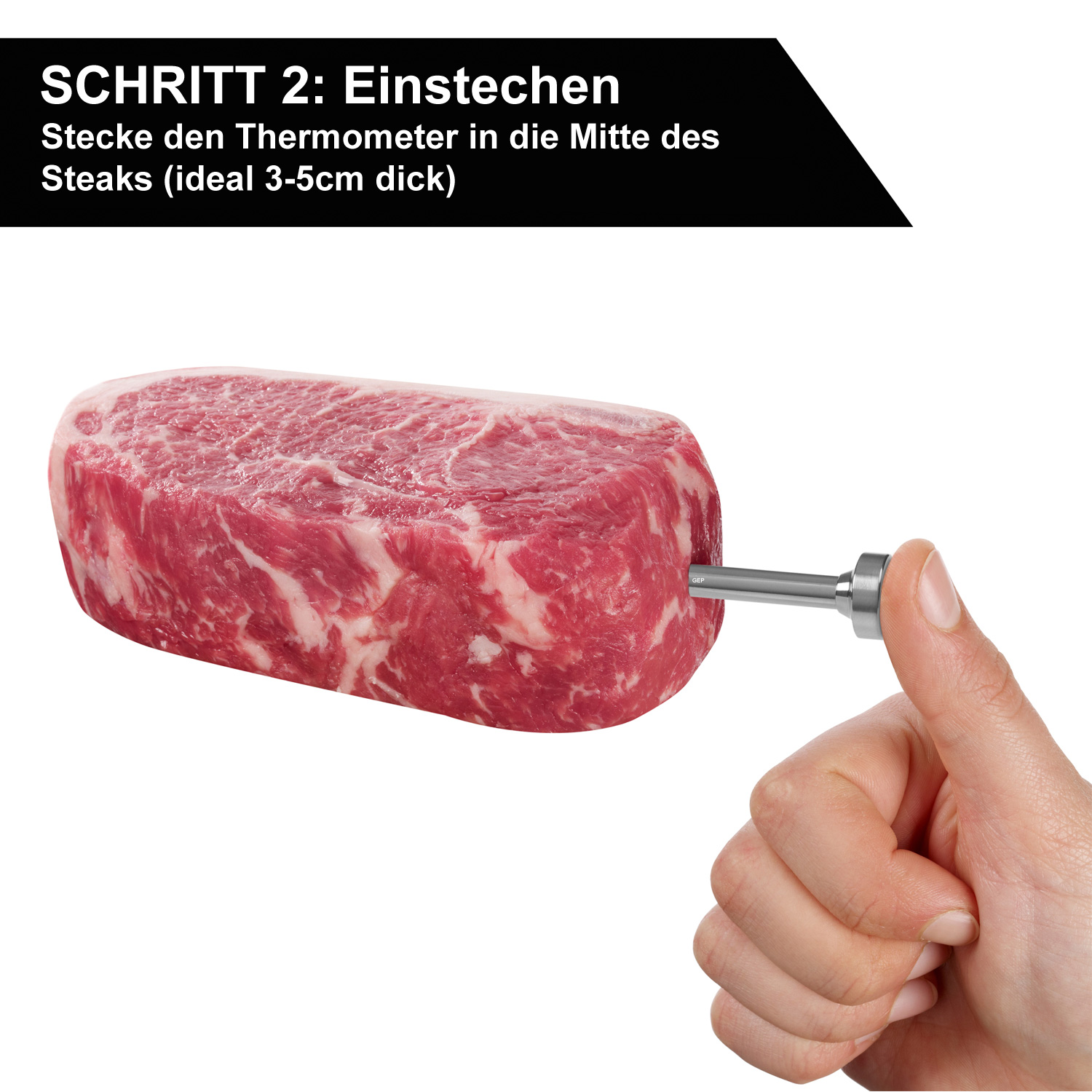 STEAK CHAMP Thermometer - LED Anzeige - Garen auf den Punkt!
