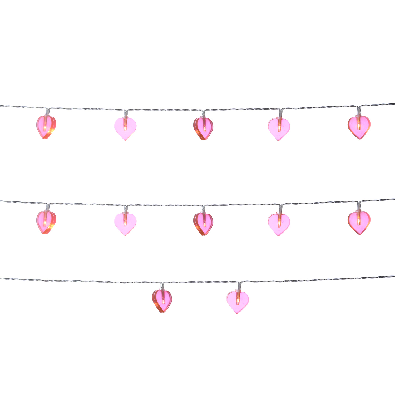 LED Lichterkette Herzen - 10 warmweiße LED - L: 90cm - Batteriebetrieb - rosa LED Lichterkette Herzen - 10 warmweiße LED - L: 90cm - Batteriebetrieb - rosa