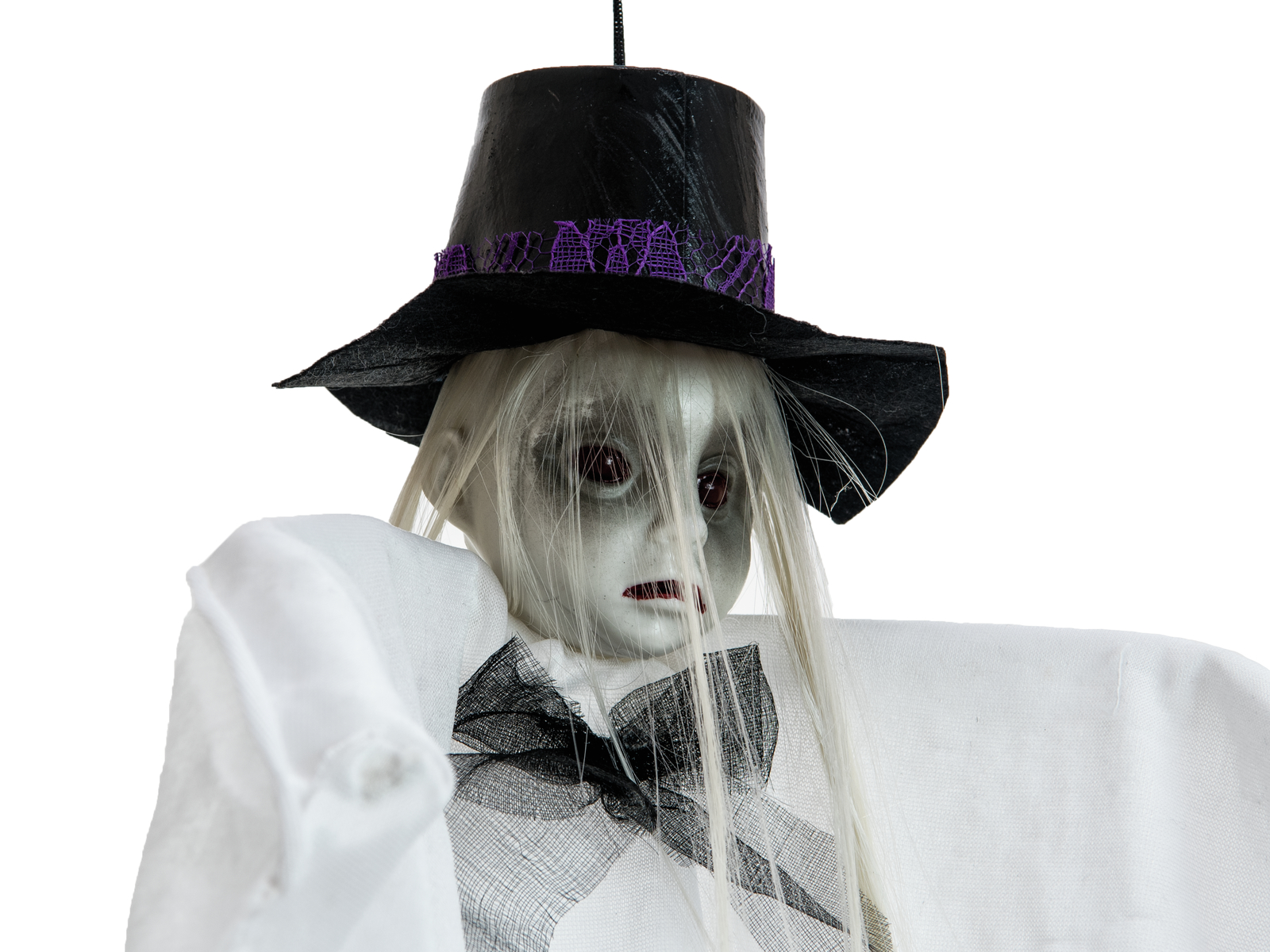 Halloween Figur - weiße Geisterpuppe - 70cm - formbar - zum Aufhängen