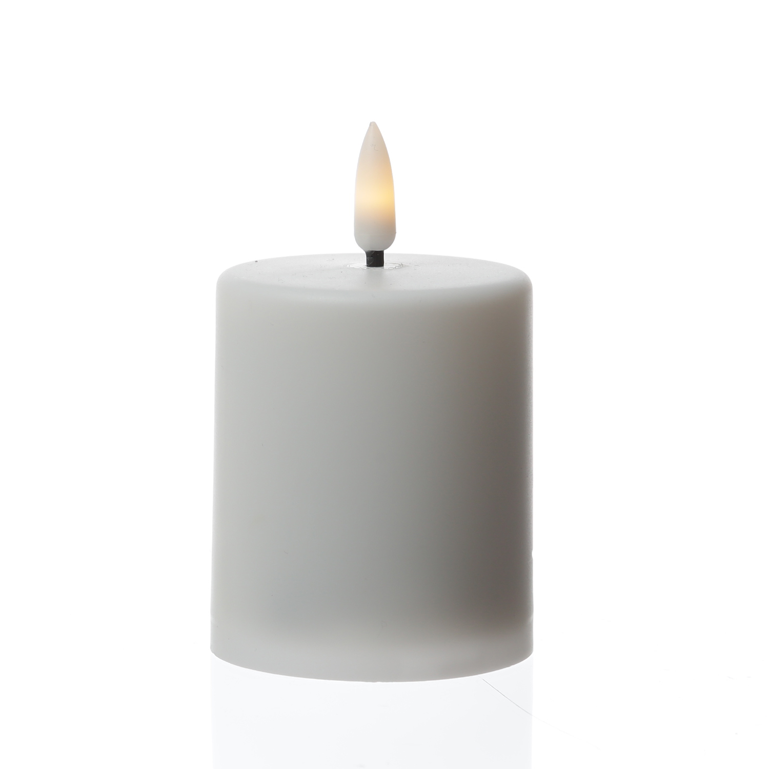 LED Mini Kerze/Grabkerze - H: 10cm/D: 6,1cm - Timer/Sensor - für Innen/Außen - bis 1200h - weiß LED Mini Kerze/Grabkerze - H: 10cm/D: 6,1cm - Timer/Sensor - für Innen/Außen - bis 1200h - weiß