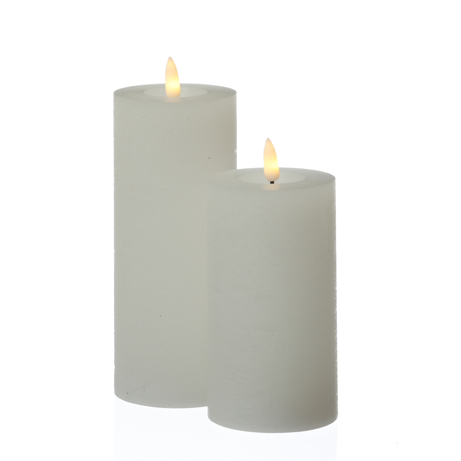 LED Kerze LINA - Rustik-Optik - Echtwachs - 3D Flamme - H: 15cm - D: 7cm - Batterie - Timer - weiß LED Kerze LINA - Rustik-Optik - Echtwachs - 3D Flamme - H: 15cm - D: 7cm - Batterie - Timer - weiß