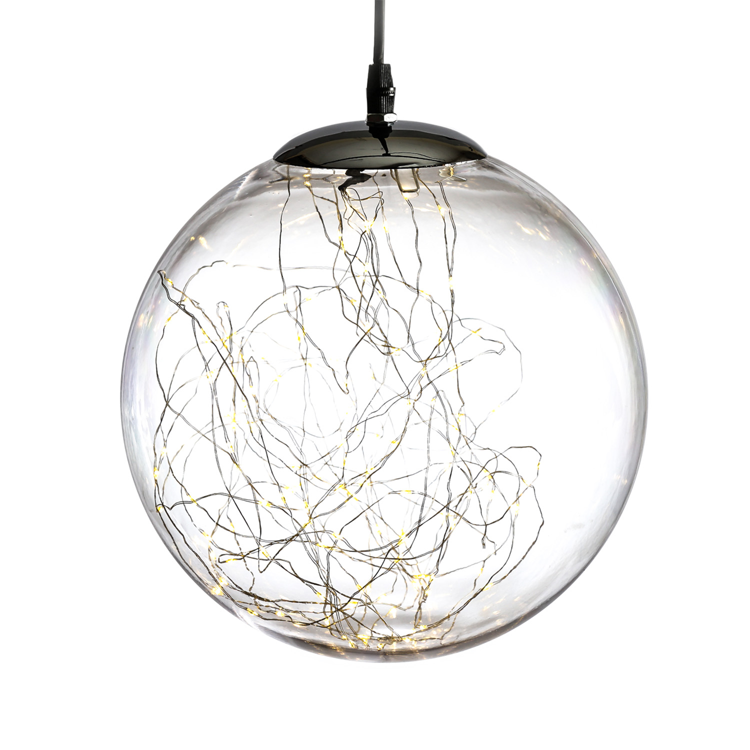 LED Lichterkugel mit Drahtlichterkette - hängend - 140 warmweiße LED - D: 30cm - f. Innen/Außen