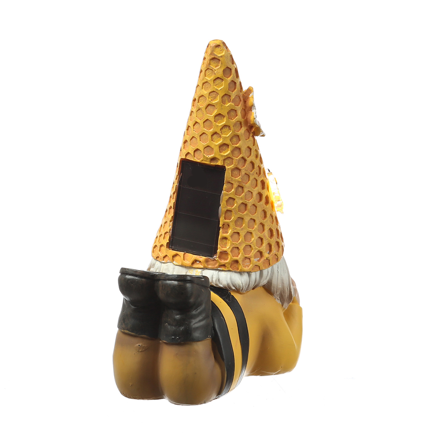 LED Solar Gartenzwerg Biene liegend - Gartenfigur - warmweiße LED - Lichtsensor - H: 17,5cm