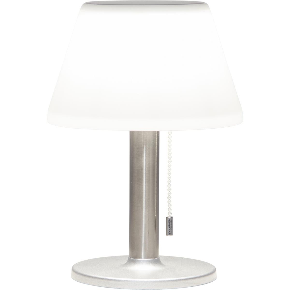 Tischleuchte mit Solarpanel und Batterie - D: 20cm x H: 28cm - warmweiss
