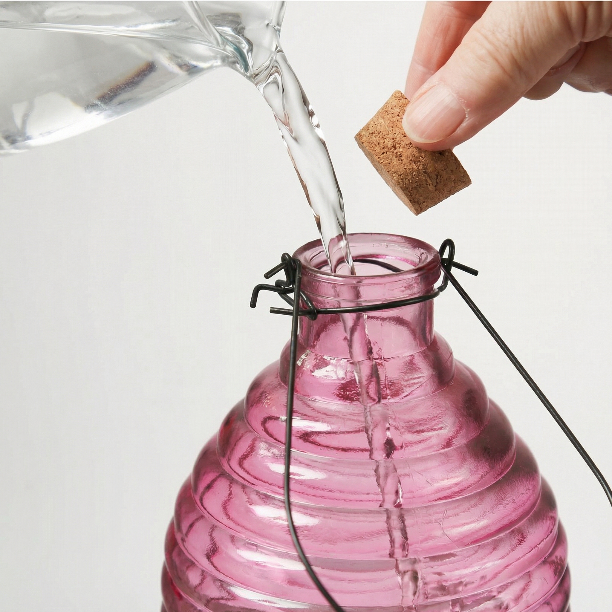 Wespenfänger HONIGTOPF - Wespenfalle - geriffeltes Glas - D: 13cm - H: 17cm