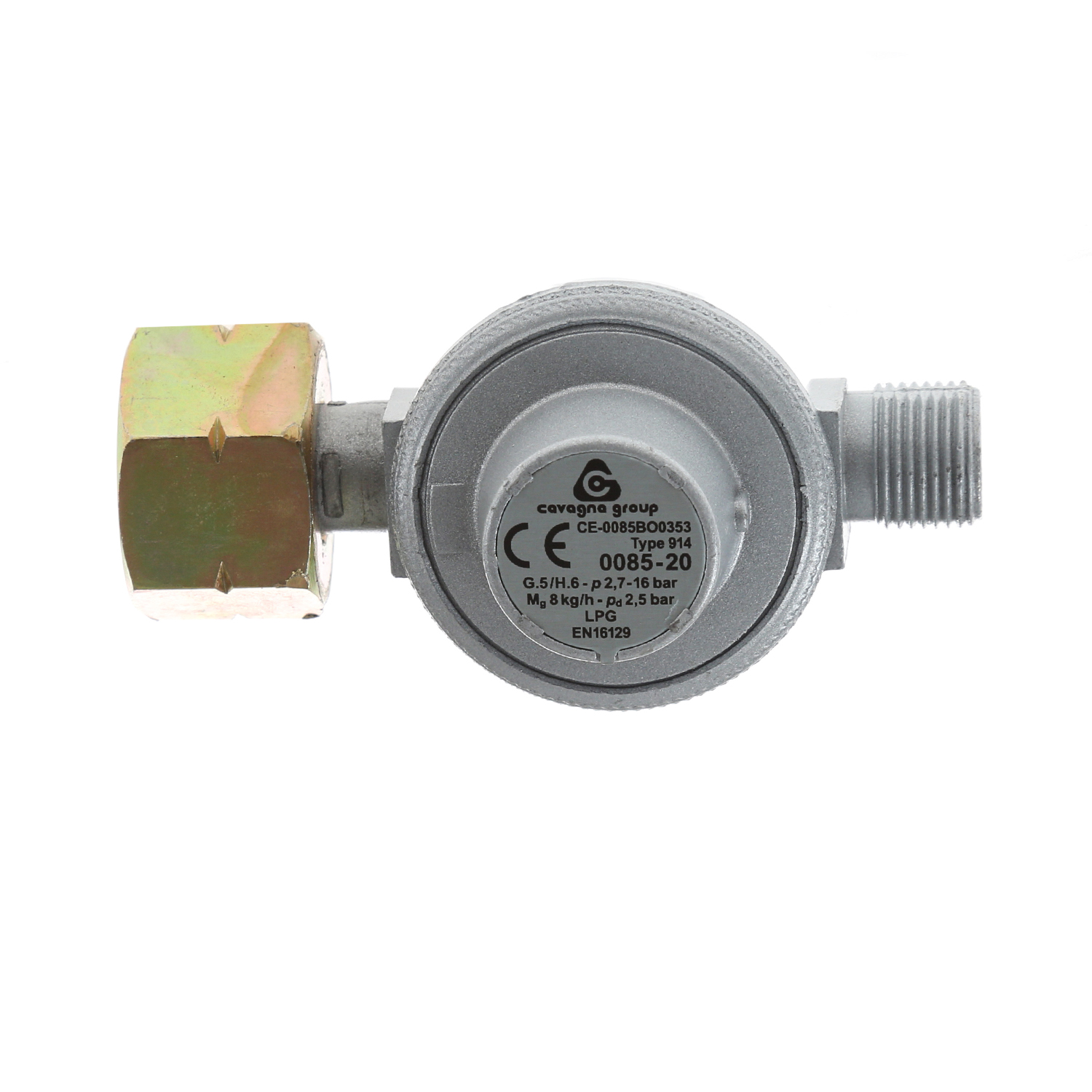 Gasregler 2,5bar - 8kg/h - Kombi x G 3/8" LH-KN