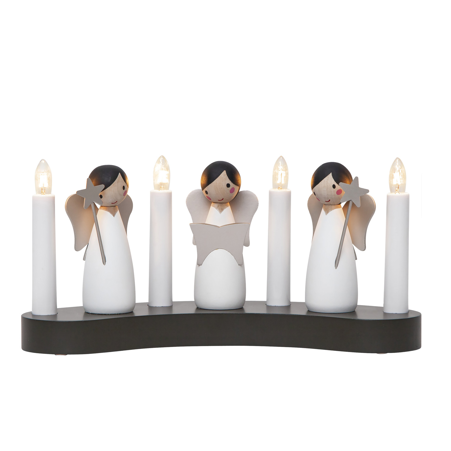 Fensterleuchter Angel Choir - 4flammig - warmweiße Glühlampen - H: 15cm - Kabel - Innen - weiß Fensterleuchter Angel Choir - 4flammig - warmweiße Glühlampen - H: 15cm - Kabel - Innen - weiß