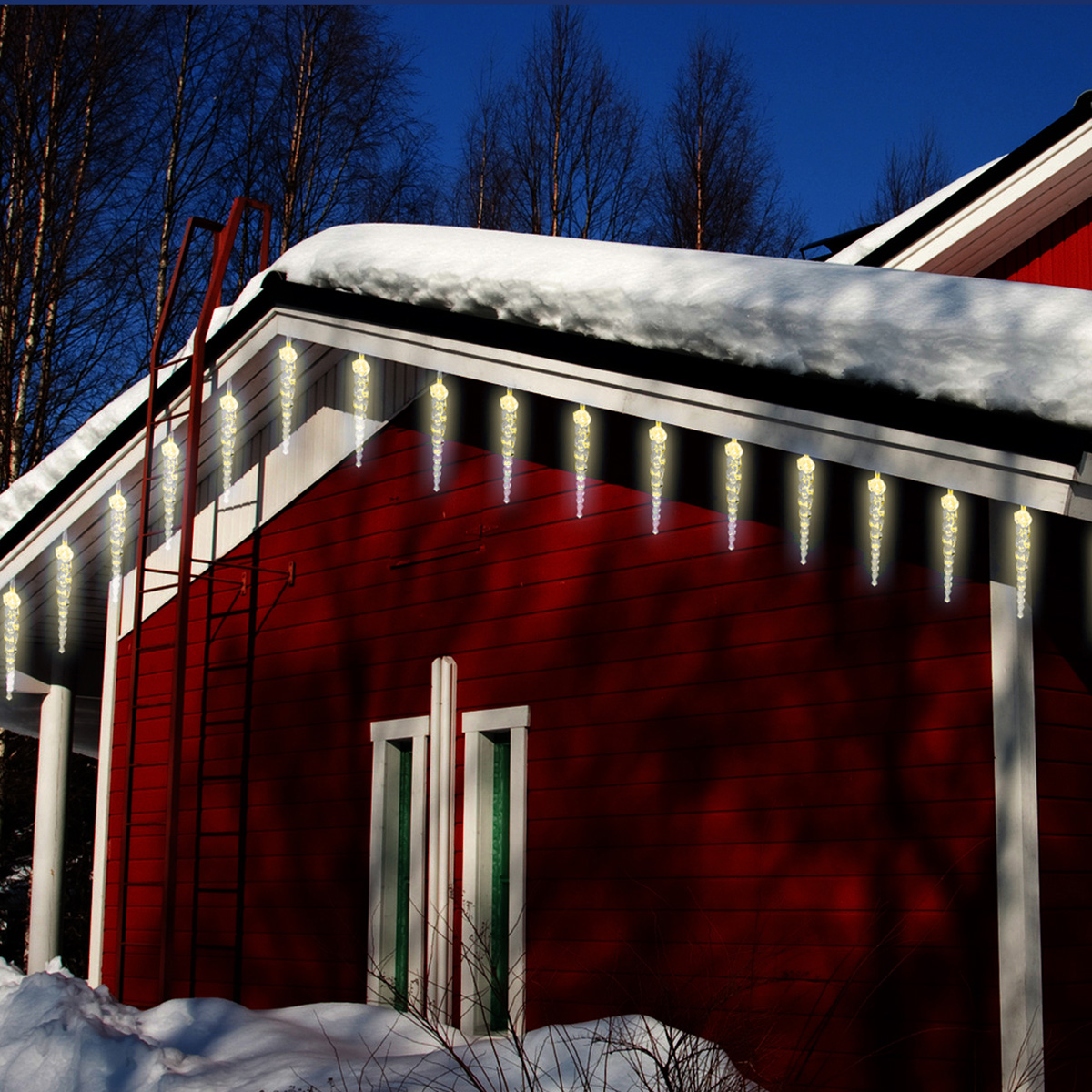 LED Lichterkette Eiszapfen - 40 Eiszapfen mit kaltweißer LED - L: 3,9m - transp. Kabel - für Außen LED Lichterkette Eiszapfen - 40 Eiszapfen mit kaltweißer LED - L: 3,9m - transp. Kabel - für Außen