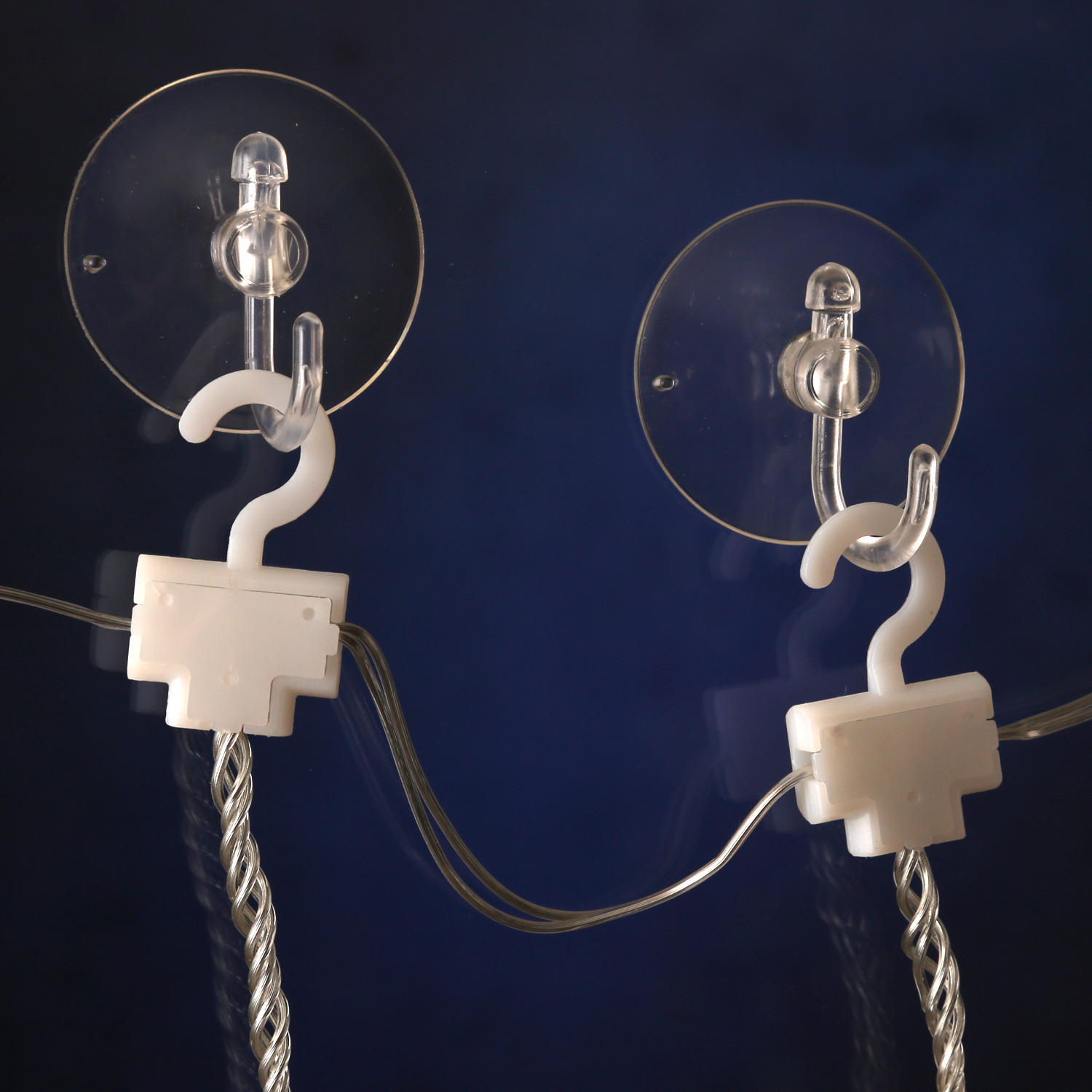 LED Lichtervorhang STERN - 8 kaltweiße LED - L: 0,9m - Timer - Batterie - Haken/Saugnäpfe - Außen LED Lichtervorhang STERN - 8 kaltweiße LED - L: 0,9m - Timer - Batterie - Haken/Saugnäpfe - Außen