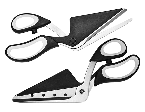 Pizzaschere aus Edelstahl - Grille mit Silikonbeschichtung - Sauberes Portionieren - ca. 27cm