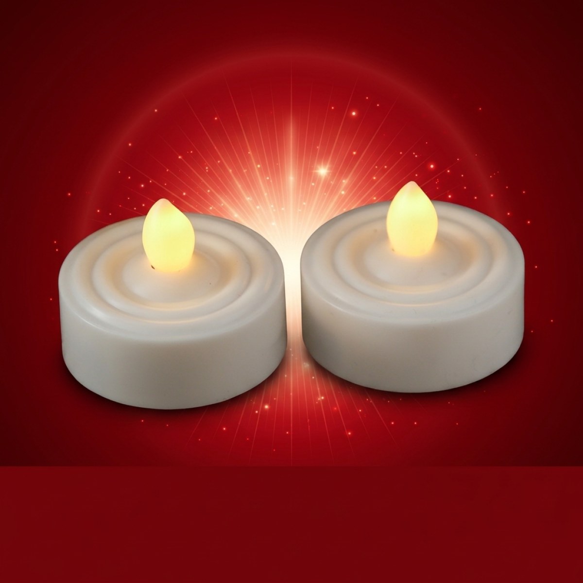 LED Teelichter - warmweiß flackernde Flamme - inkl. Batterien - Timer - D: 3,6cm - weiß - 2er Set
