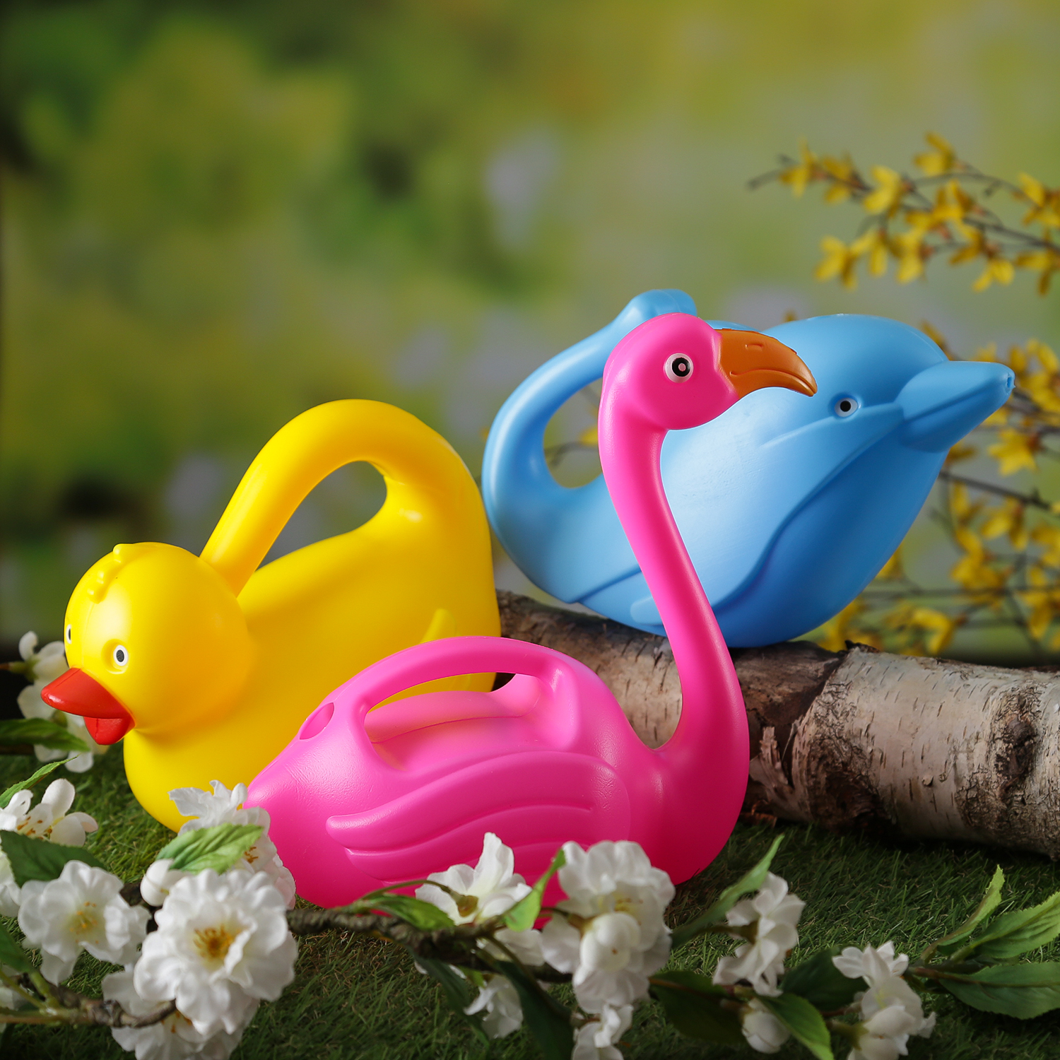 Kinder Mini Gießkanne Flamingo ROSA - Kunststoff - H: 21cm - 0,6 Liter - pink