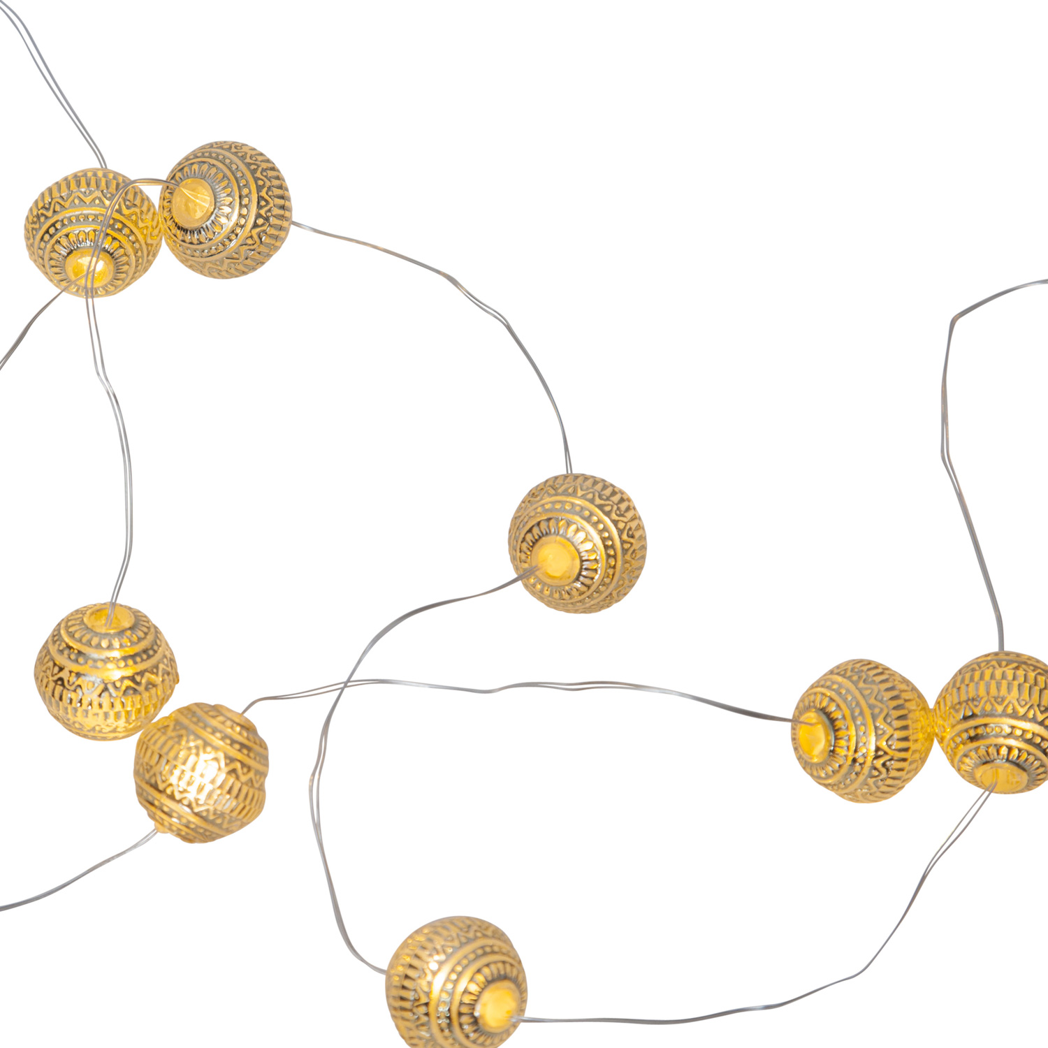 LED Lichterkette "Dew Drop" - 105 warmweiße LED - 0,9m - Batteriebetrieb - Timer - goldene Kugeln LED Lichterkette "Dew Drop" - 105 warmweiße LED - 0,9m - Batteriebetrieb - Timer - goldene Kugeln