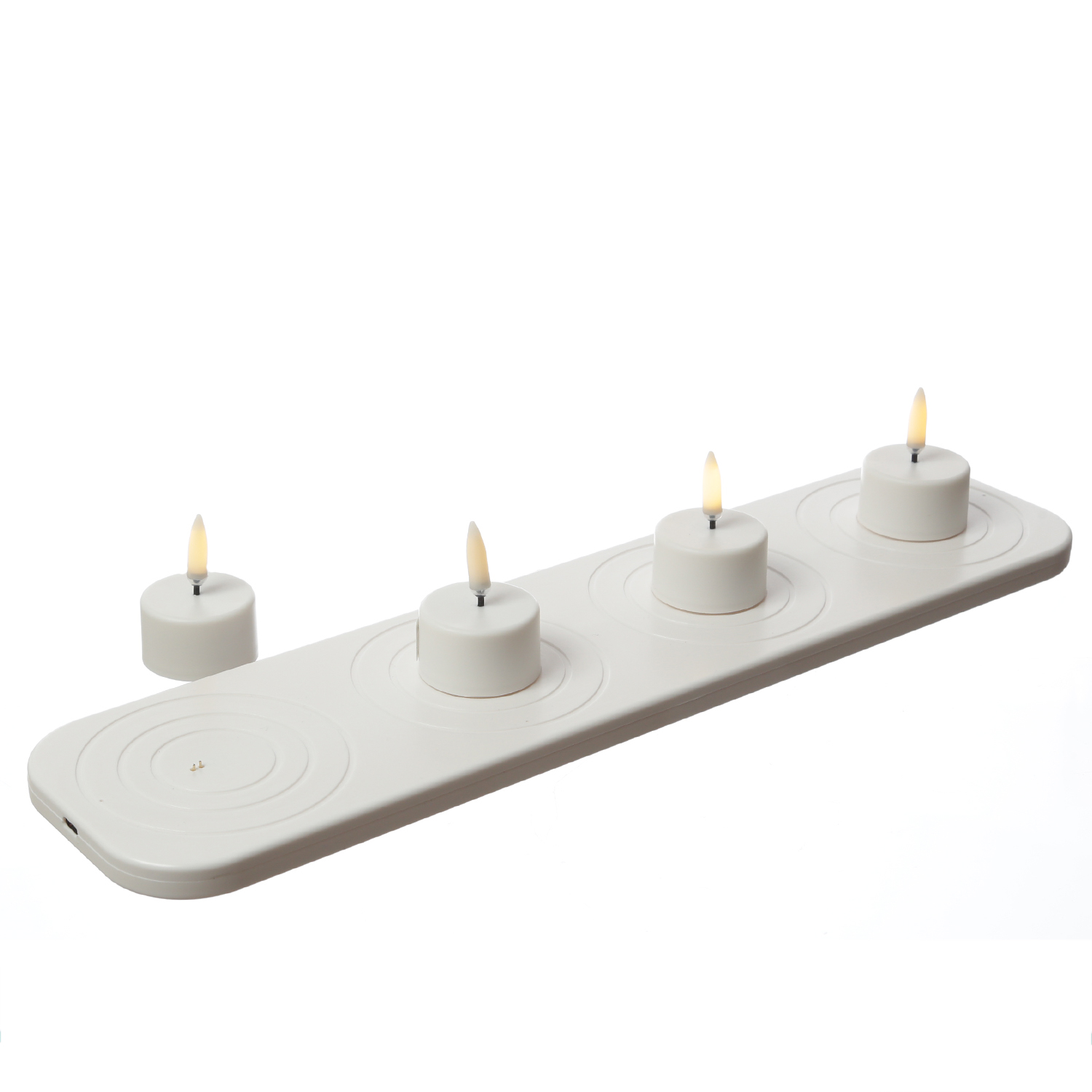 LED Mini Teelichter - 4 wiederaufladbare LED Teelichter - D: 4cm - Timer - weiß - für Außen LED Mini Teelichter - 4 wiederaufladbare LED Teelichter - D: 4cm - Timer - weiß - für Außen