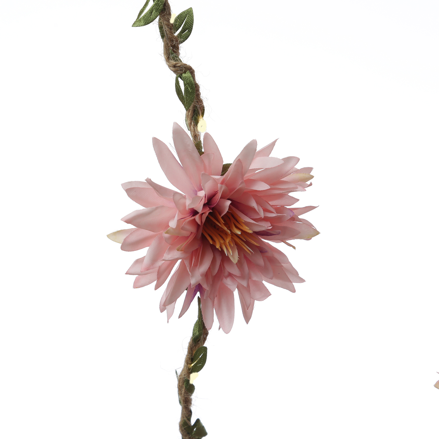 LED Lichterkette Dahlie - Blumengirlande - 30 warmweiße LED - Batterie - Timer - L: 2,9m - rosa