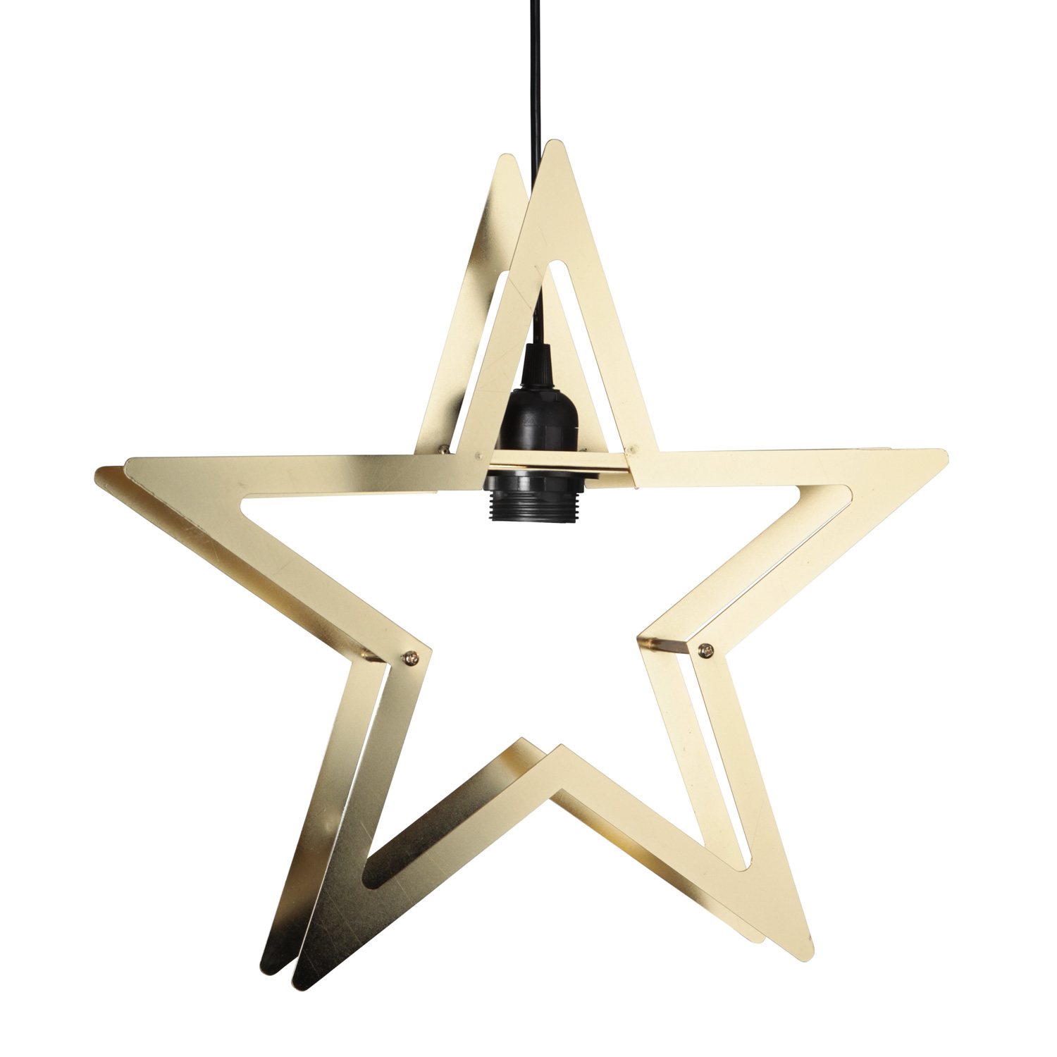 Hängestern Starling - Metallstern - hängend - 5-zackig - E27 Fassung - H: 36cm - gold Hängestern Starling - Metallstern - hängend - 5-zackig - E27 Fassung - H: 36cm - gold