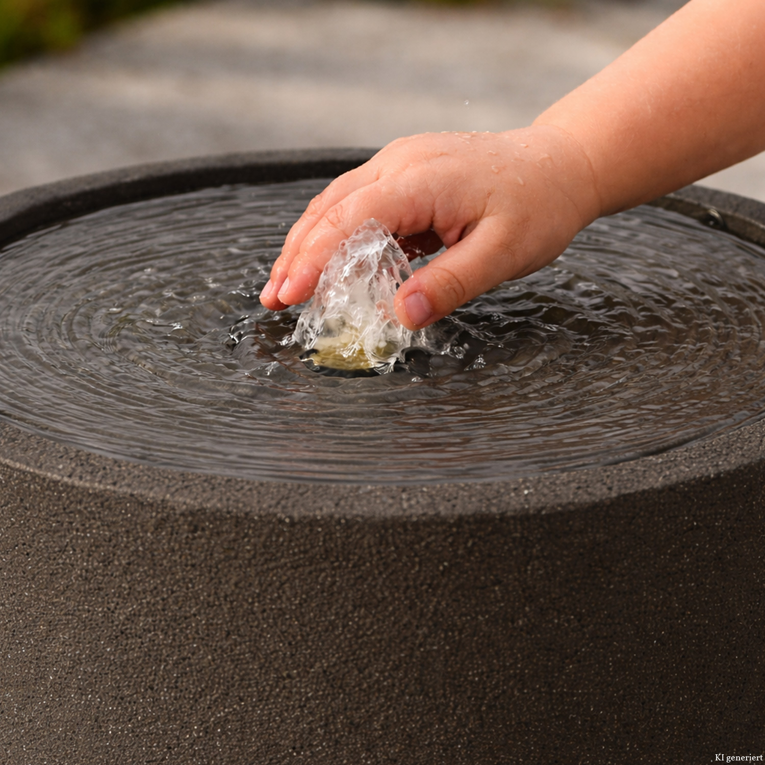 Gartenbrunnen NAPOLI Steinoptik LED Beleuchtung Kreislaufpumpe