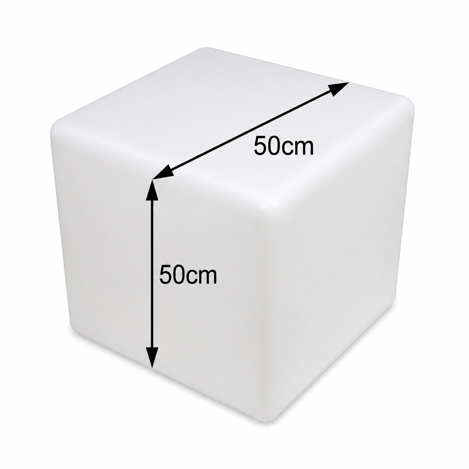 LED Würfel outdoor - Leuchtwürfel 50x50cm - E27 Fassung - kaltweiße 1W LED