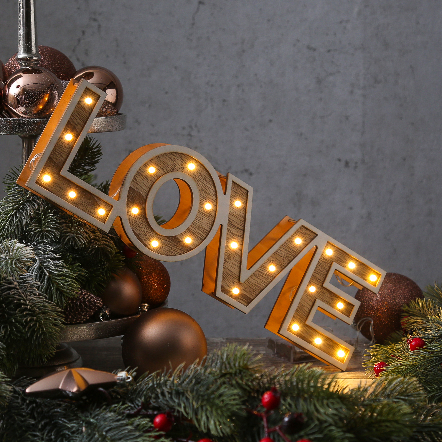 LED Dekolicht LOVE - Schriftzug - 24 warmweiße LED - L: 38cm - H: 11cm - Batteriebetrieb - natur LED Dekolicht LOVE - Schriftzug - 24 warmweiße LED - L: 38cm - H: 11cm - Batteriebetrieb - natur
