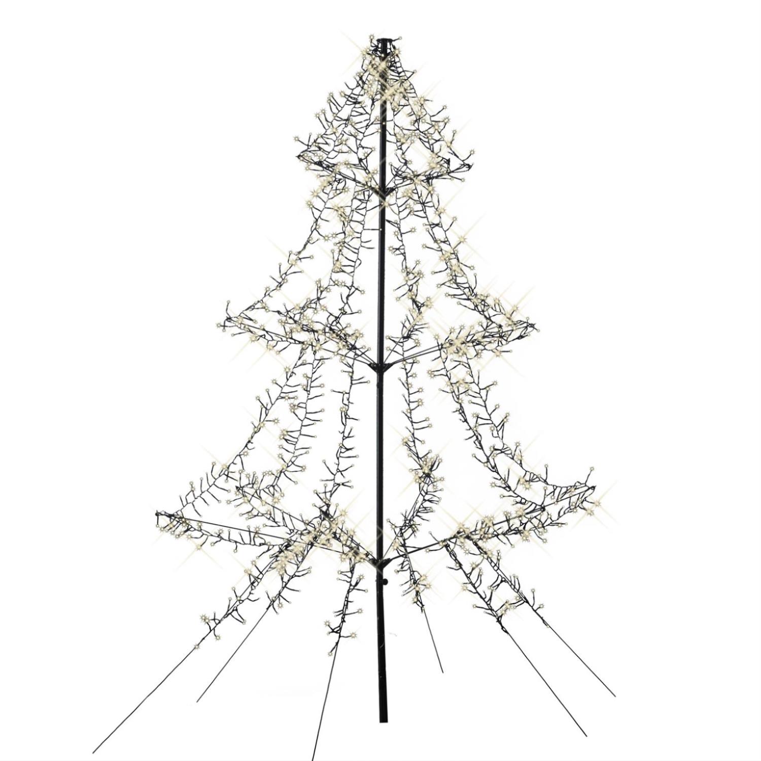 B-Ware LED Lichterbaum - Weihnachtsbaum - 1200 LED - H: 2m - Dimmer - Timer - aufklappbar - für Außen