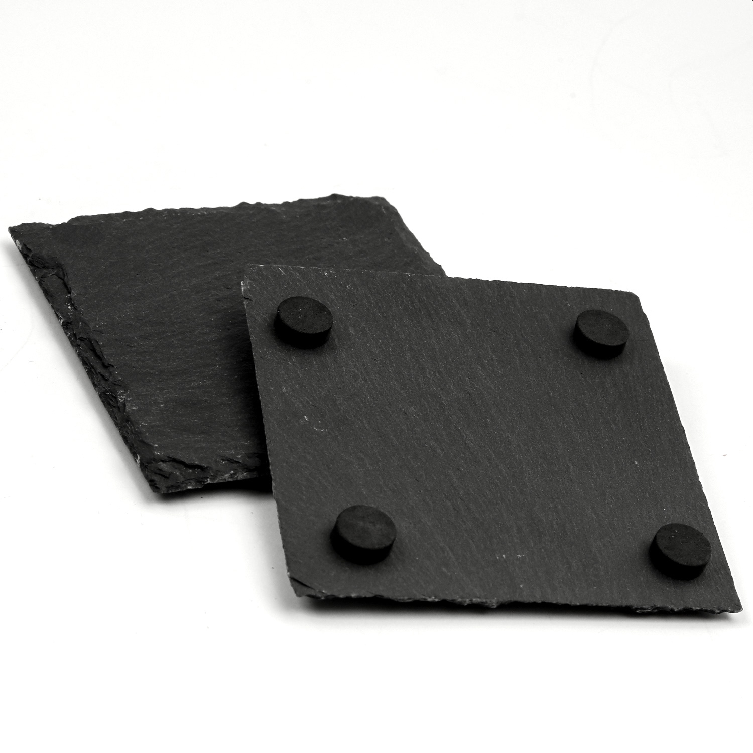 Untersetzer SCHIEFER - Getränkeuntersetzer - quadratisch - L: 10cm - schwarz - 4er Set