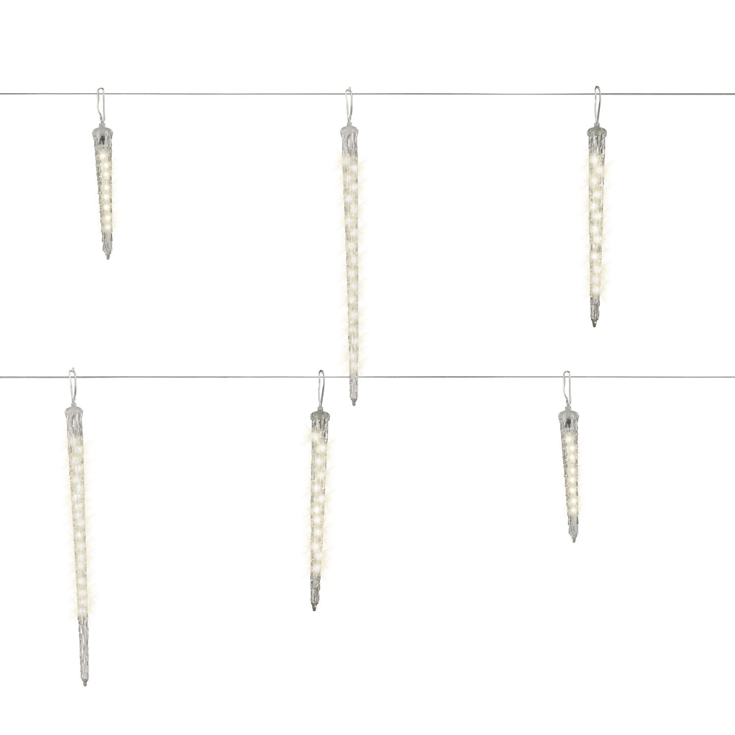 LED Lichterkette Eiszapfen - Schneefalleffekt - warmweiße LED - L: 2,5m - Außentrafo - transparent LED Lichterkette Eiszapfen - Schneefalleffekt - warmweiße LED - L: 2,5m - Außentrafo - transparent