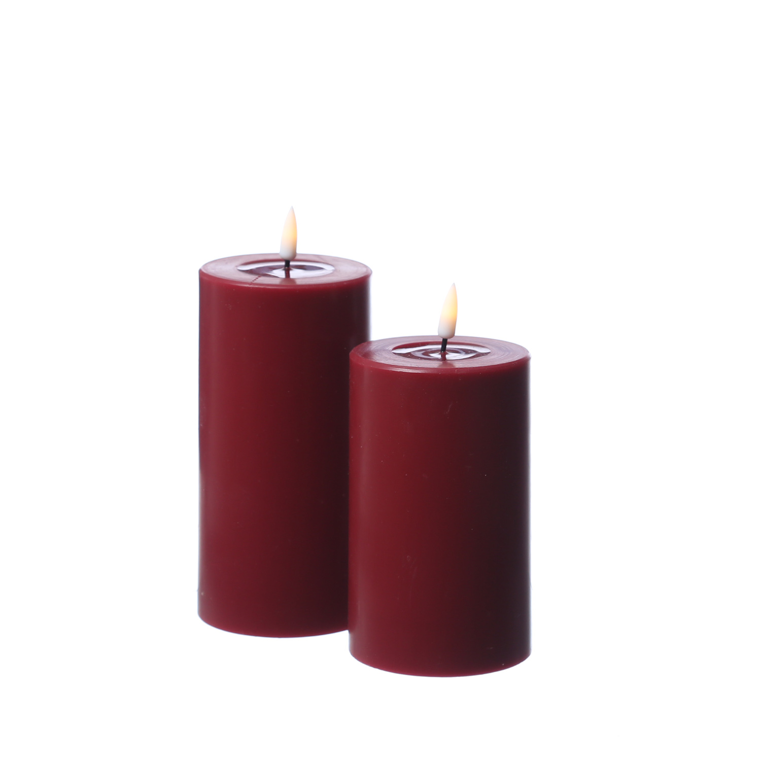 LED Stumpenkerze MIA - Echtwachs - realistische 3D Flamme - H: 12,5cm - Batteriebetrieb - weinrot LED Stumpenkerze MIA - Echtwachs - realistische 3D Flamme - H: 12,5cm - Batteriebetrieb - weinrot