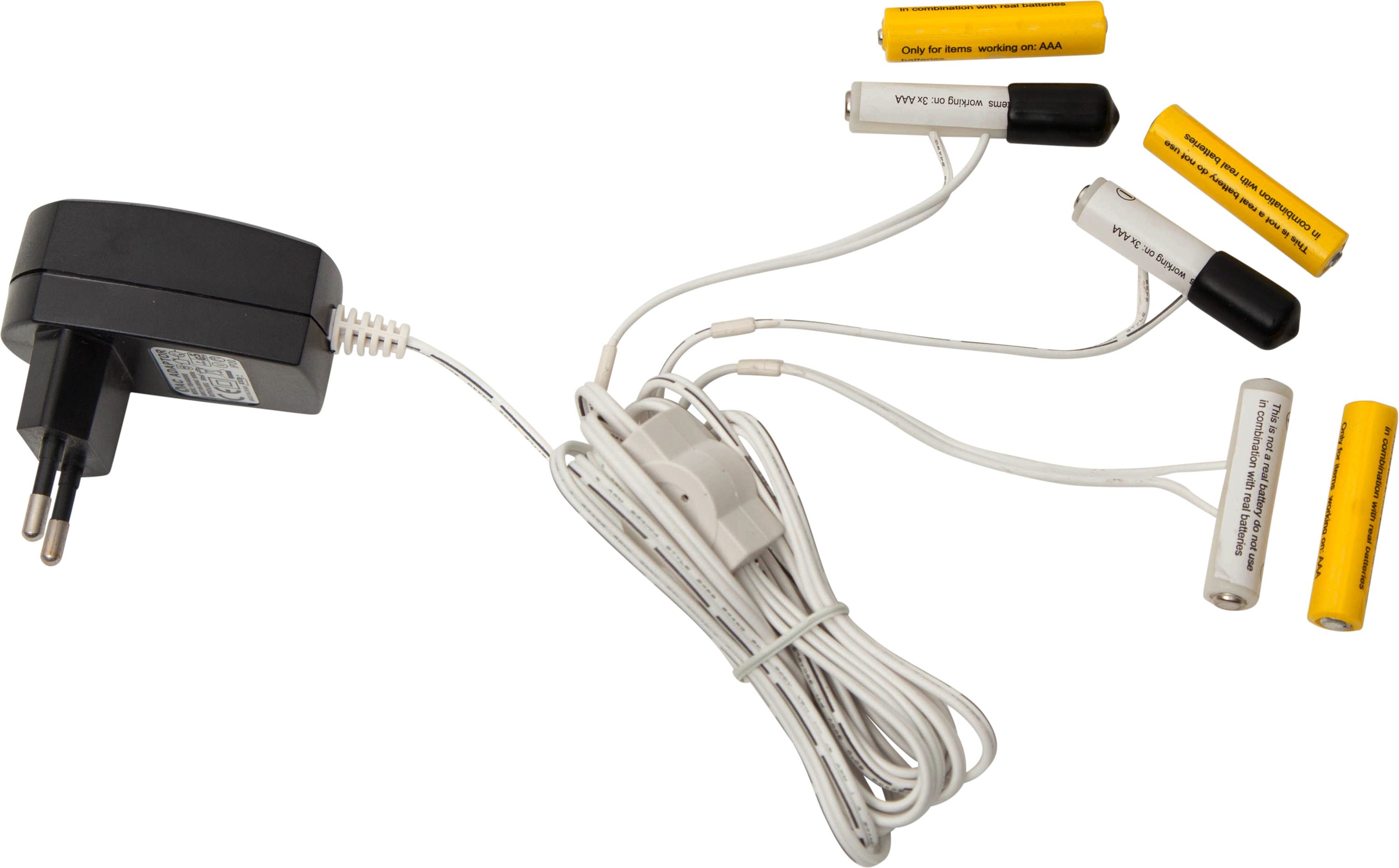 Stromadapter für Batterieartikel  (2xAAA) - Batterie Eliminator - Ersetzt 3 x 2 Microbatterien Stromadapter für Batterieartikel  (2xAAA) - Batterie Eliminator - Ersetzt 3 x 2 Microbatterien