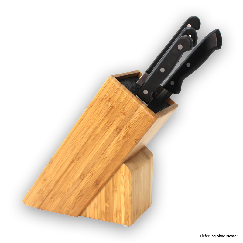 Messerblock Holz mit Einsatz - für Messer bis 22cm - Mit Kunststoffeinsatz Messerblock Holz mit Einsatz - für Messer bis 22cm - Mit Kunststoffeinsatz