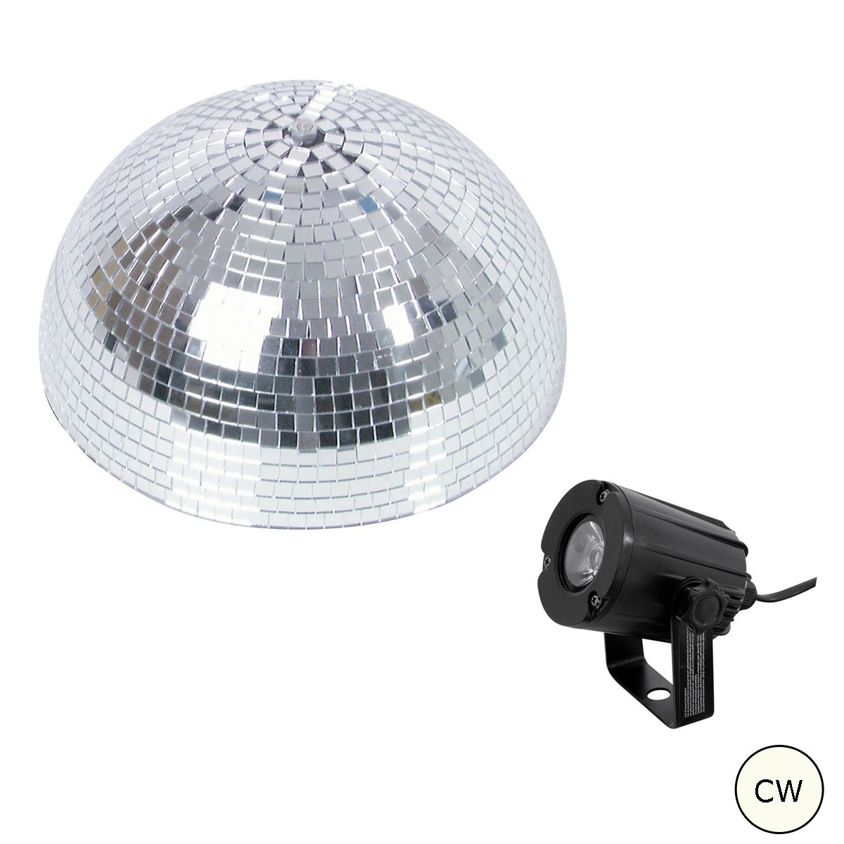 Spiegelkugel Komplettset - Discokugel, Motor, Pinspot, Montagematerial für Diskokugel - Mirrorball Set - Partyset