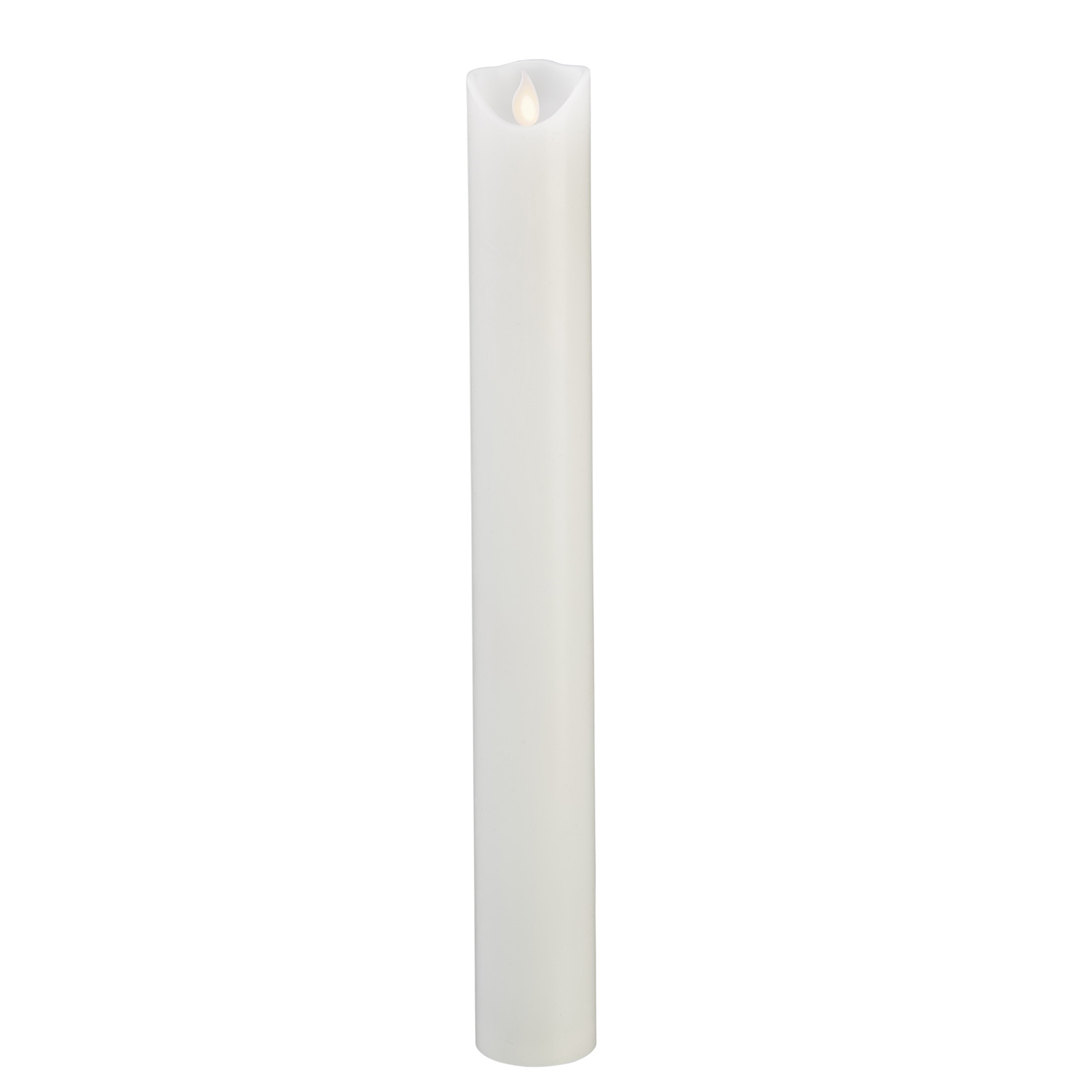 LED Stumpenkerze - Taufkerze - Echtwachs - mechanische Flamme - H: 40cm, D: 5cm - Timer - weiß LED Stumpenkerze - Taufkerze - Echtwachs - mechanische Flamme - H: 40cm, D: 5cm - Timer - weiß